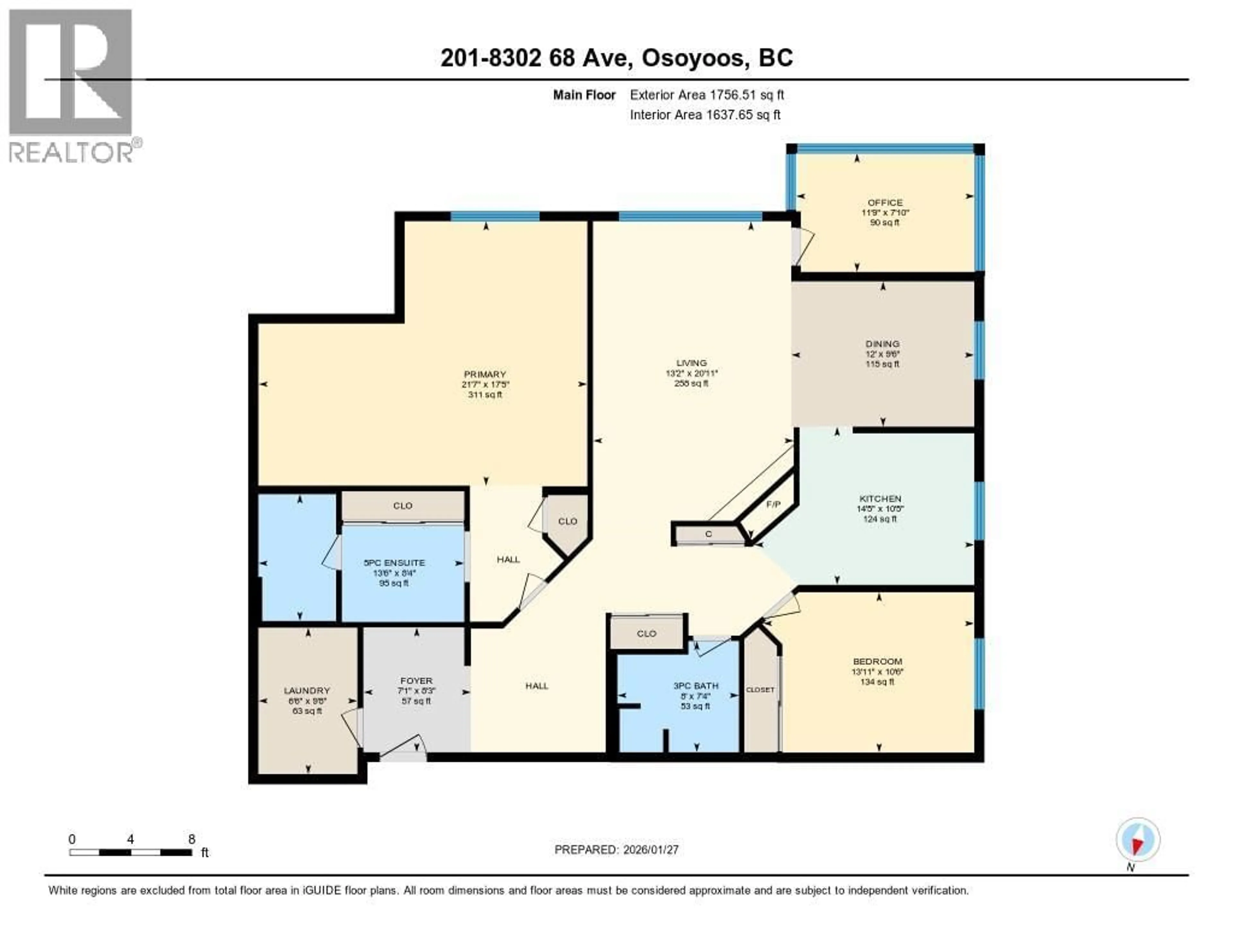 Floor plan for 201 - 8302 68TH AVENUE, Osoyoos British Columbia V0H1V6