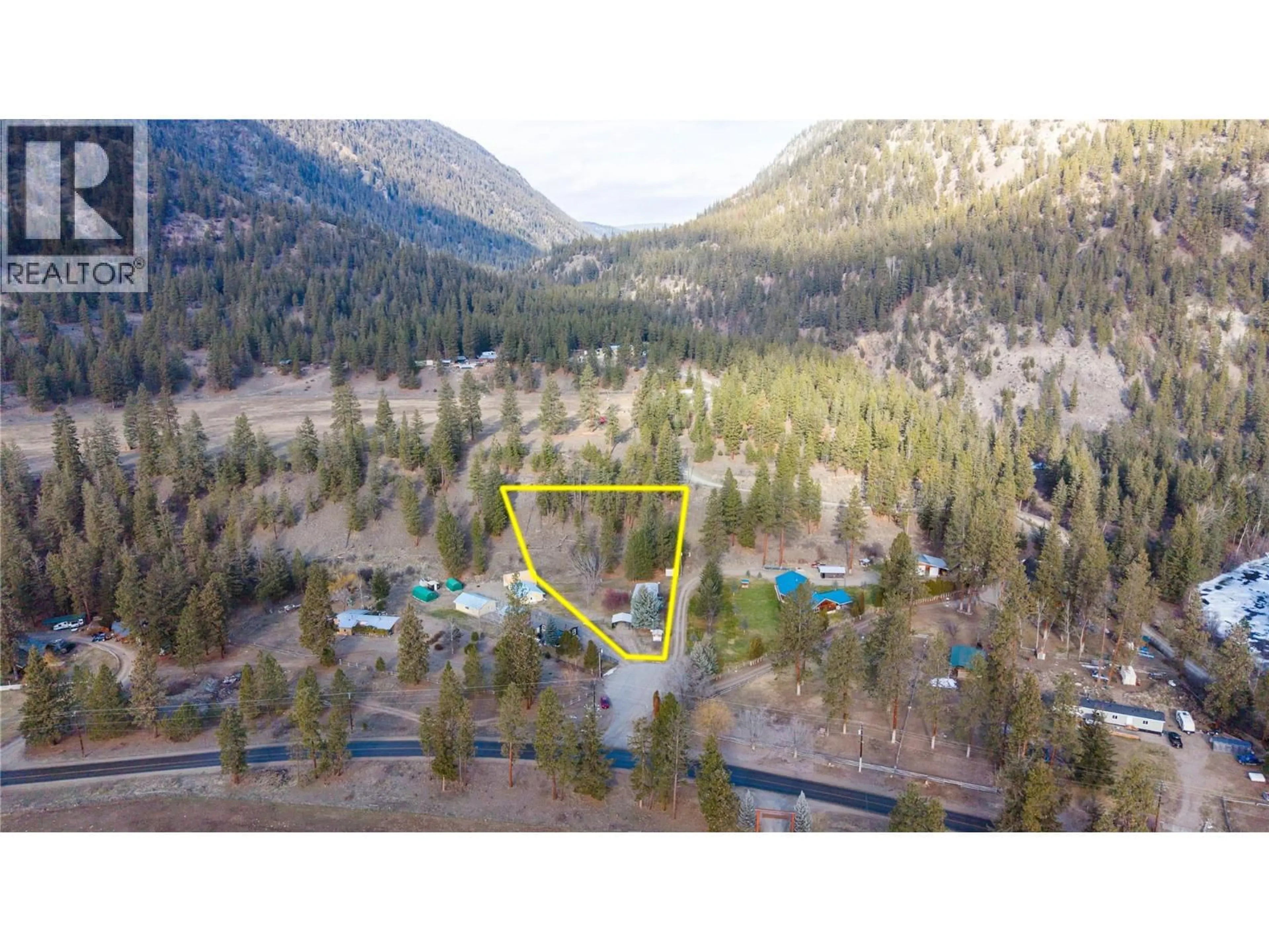 A pic from outside/outdoor area/front of a property/back of a property/a pic from drone, forest/trees view for 1066 HAYES CREEK PLACE OTHER, Princeton British Columbia V0X1W0