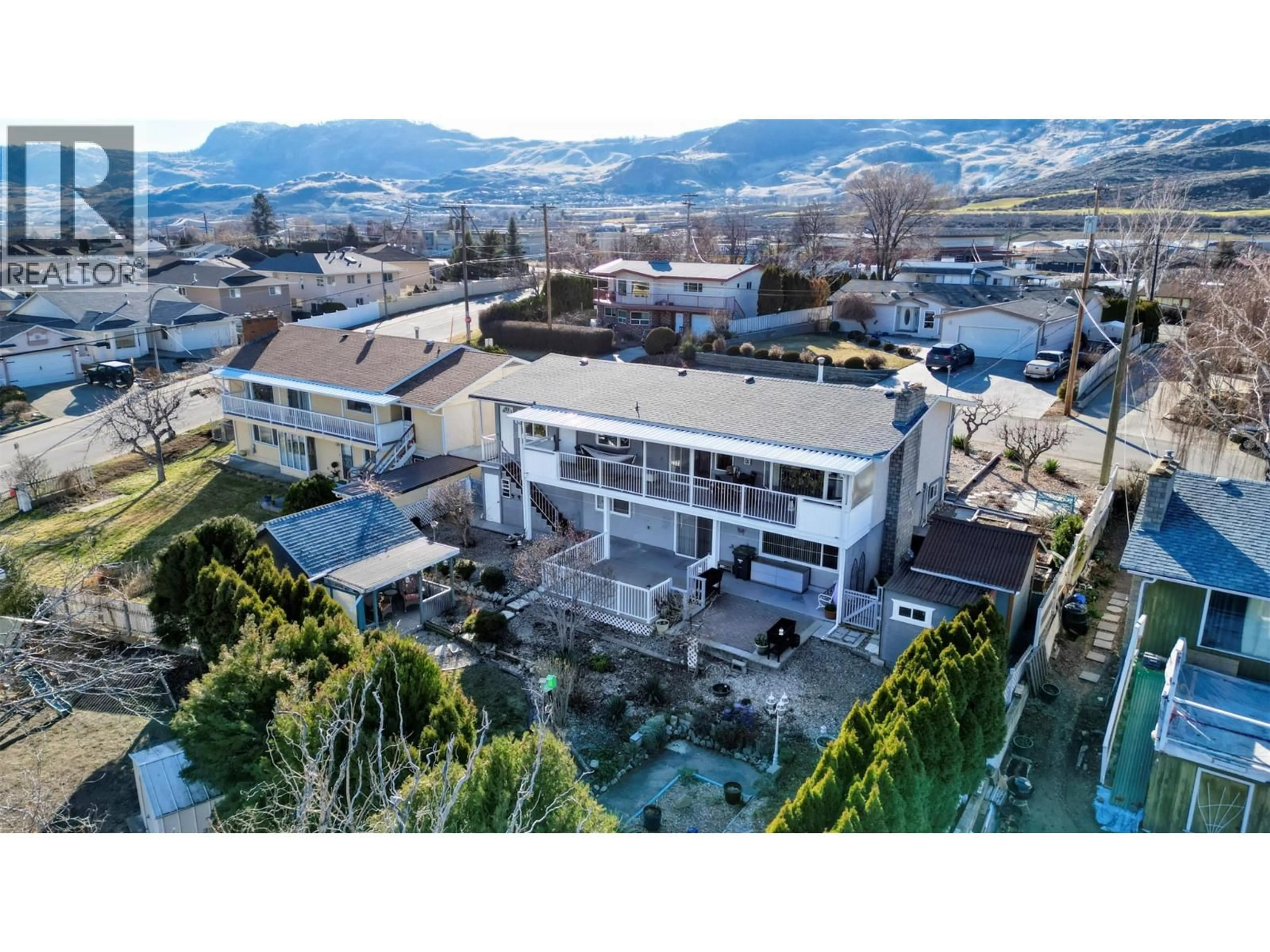 A pic from outside/outdoor area/front of a property/back of a property/a pic from drone, mountain view for 3 FINCH CRES. CRESCENT, Osoyoos British Columbia V0H1V0