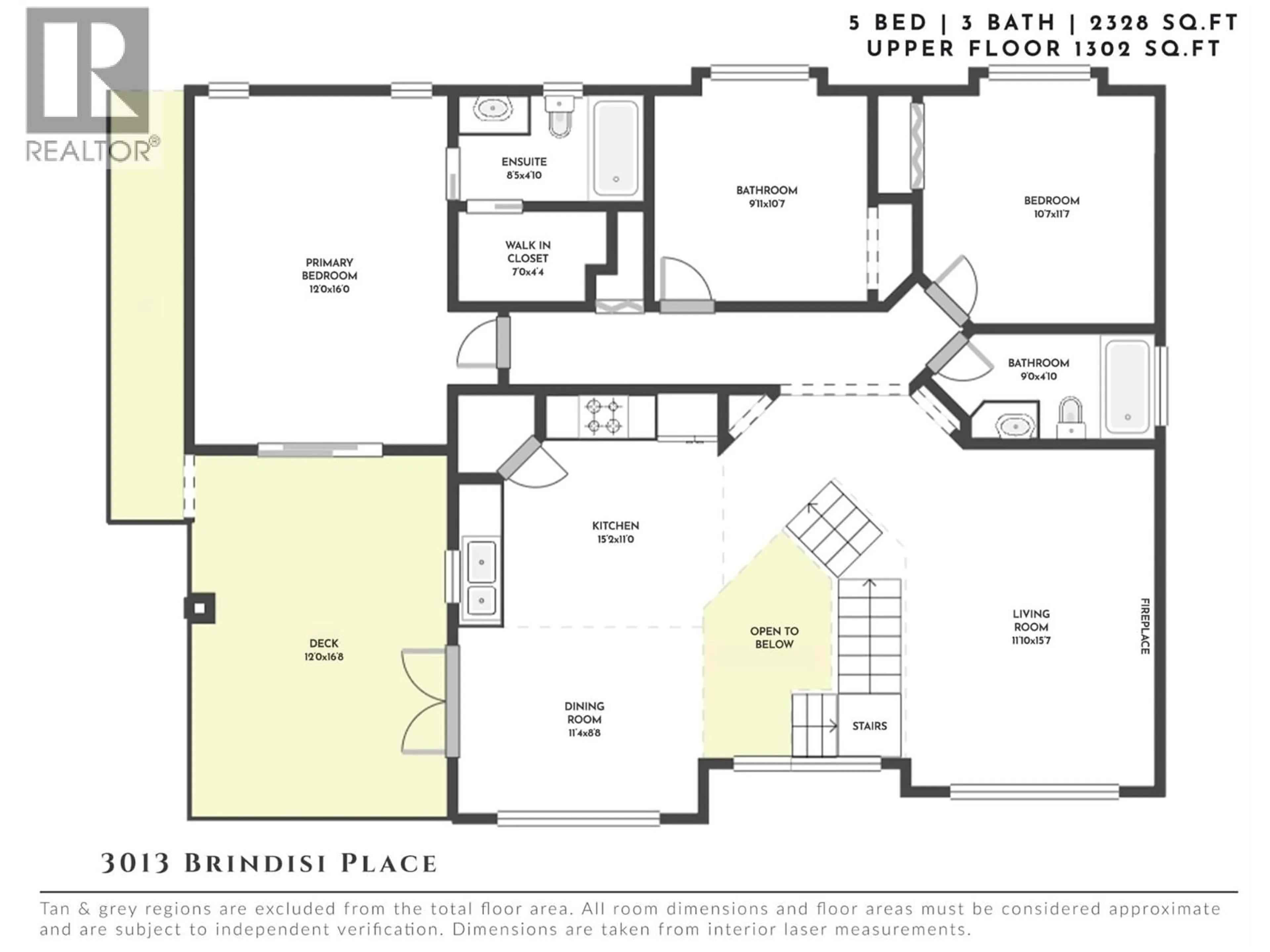 Floor plan for 3013 BRINDISI PLACE, Kelowna British Columbia V1V2N5