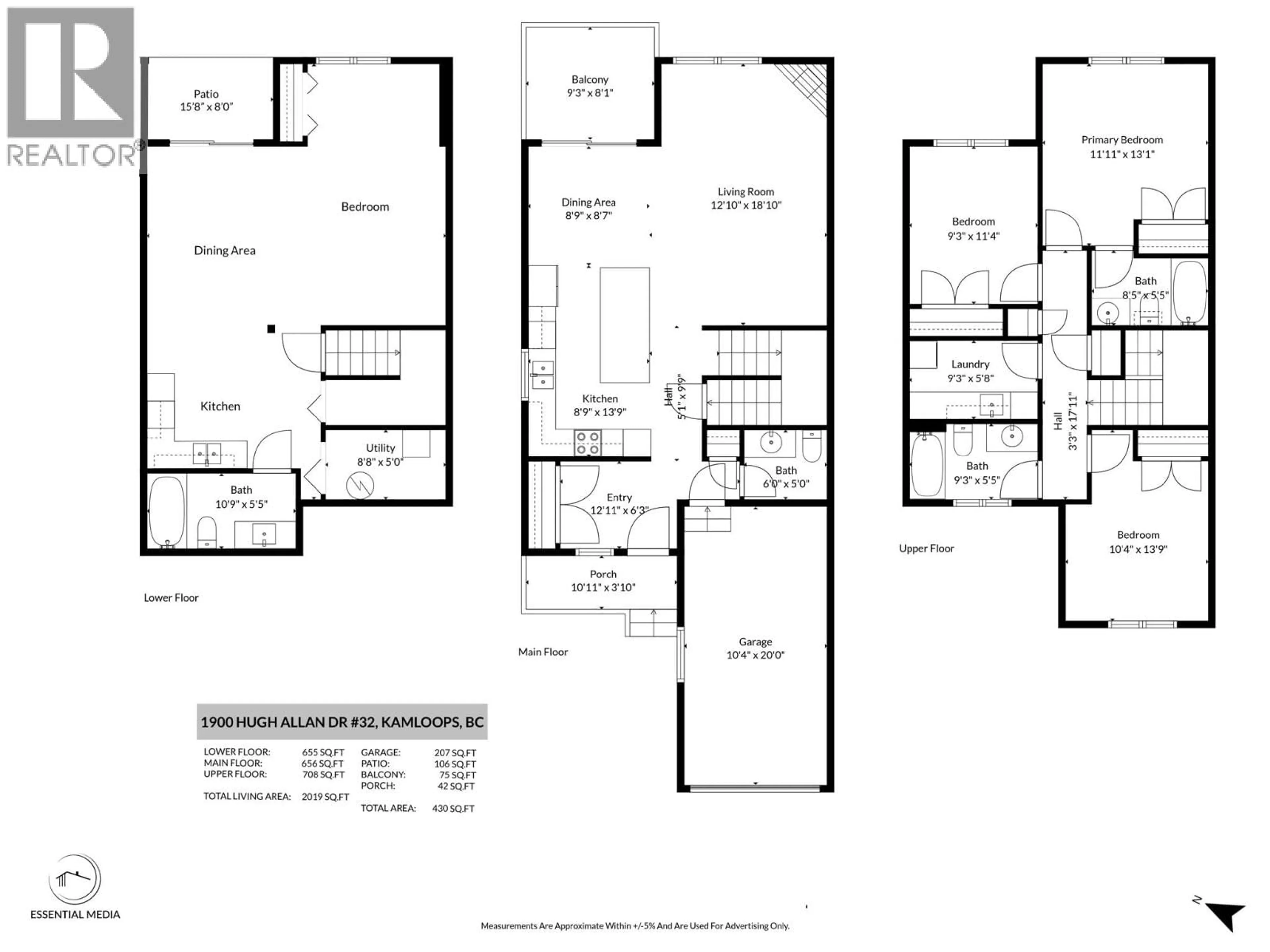 Floor plan for 32 - 1900 HUGH ALLAN DRIVE, Kamloops British Columbia V1S0A8