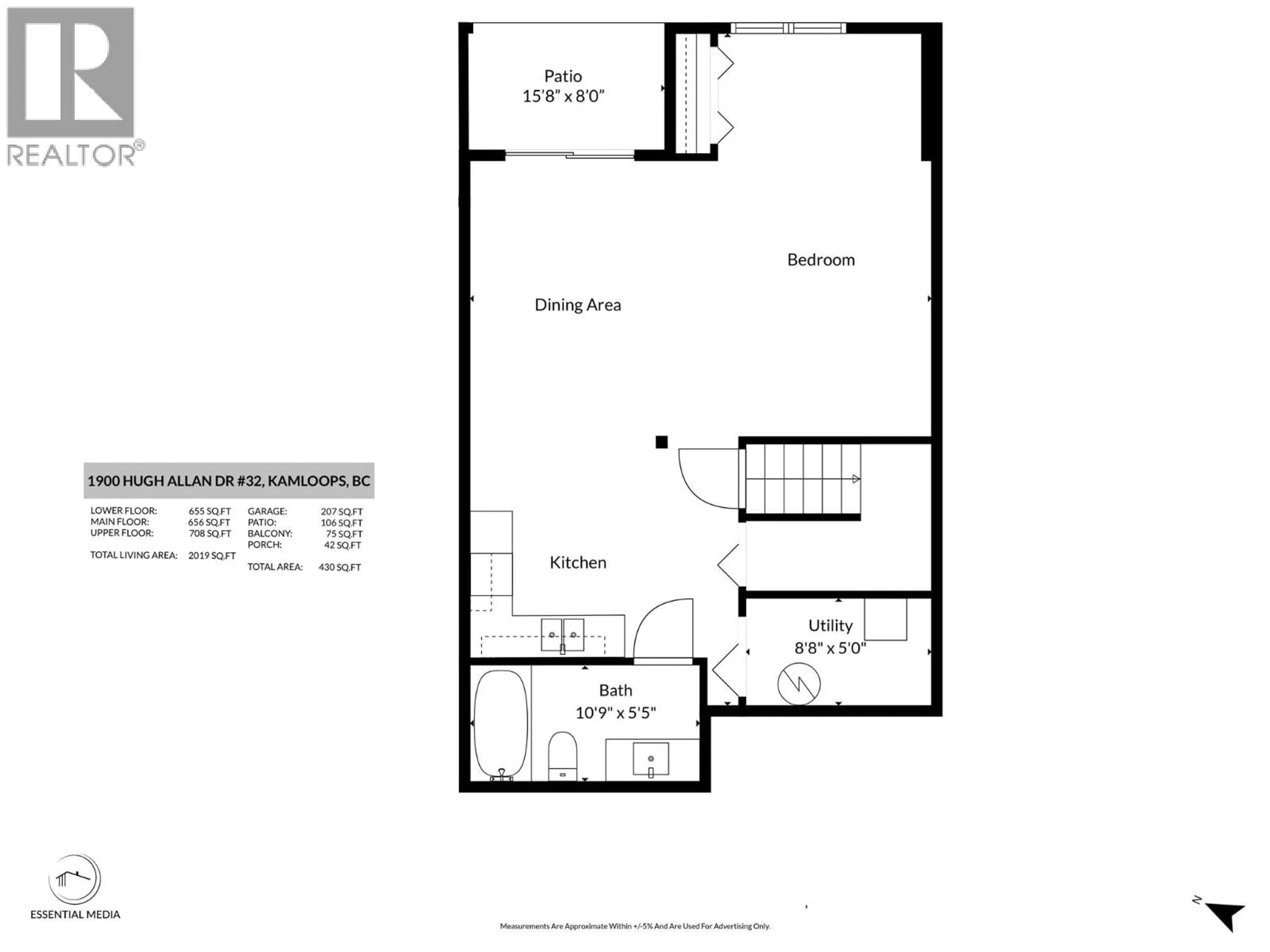Floor plan for 32 - 1900 HUGH ALLAN DRIVE, Kamloops British Columbia V1S0A8