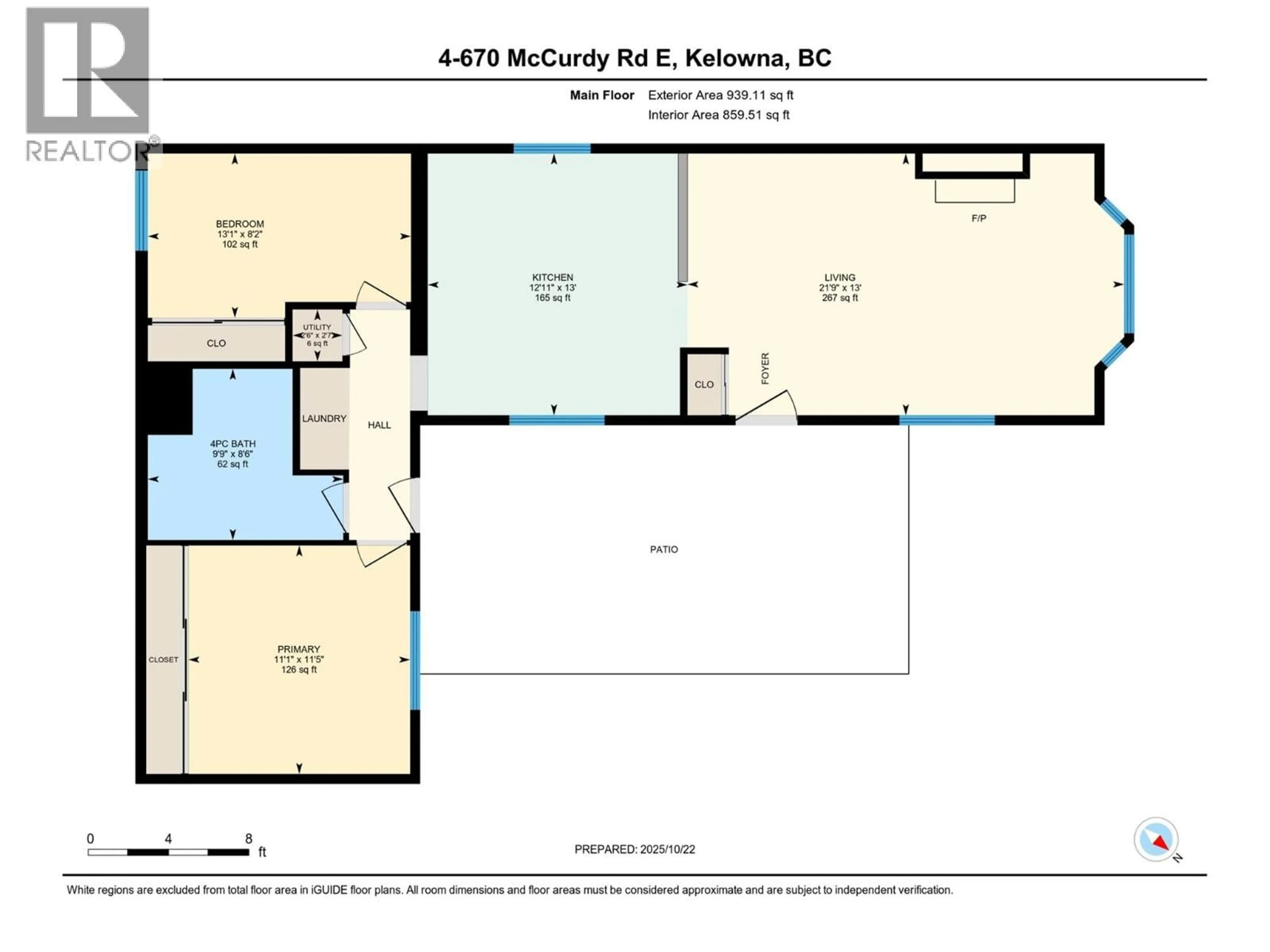 Floor plan for 4 - 670 MCCURDY ROAD, Kelowna British Columbia V1X2P5