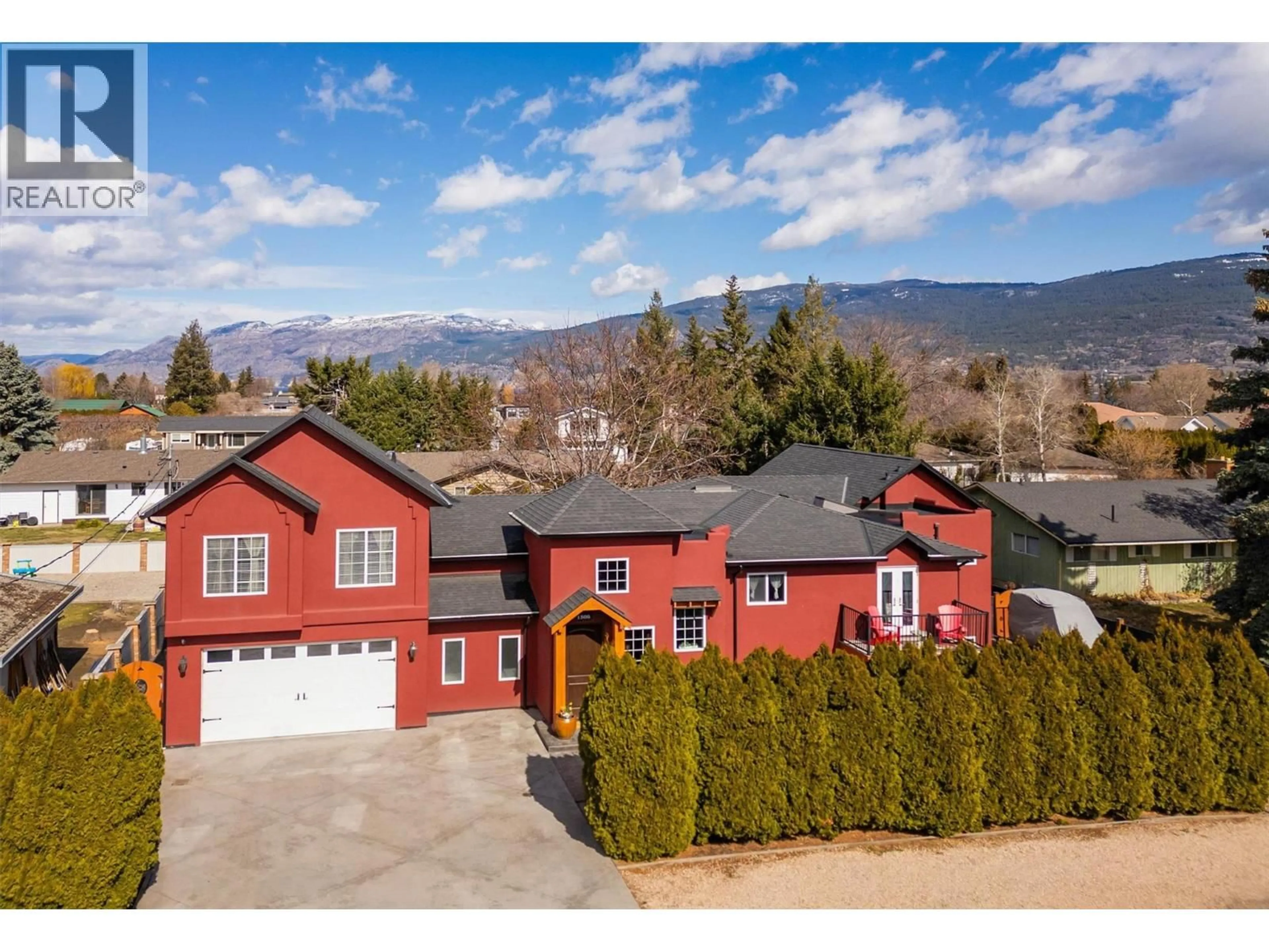 A pic from outside/outdoor area/front of a property/back of a property/a pic from drone, mountain view for 1506 JOHNSON STREET, Summerland British Columbia V0H1Z9