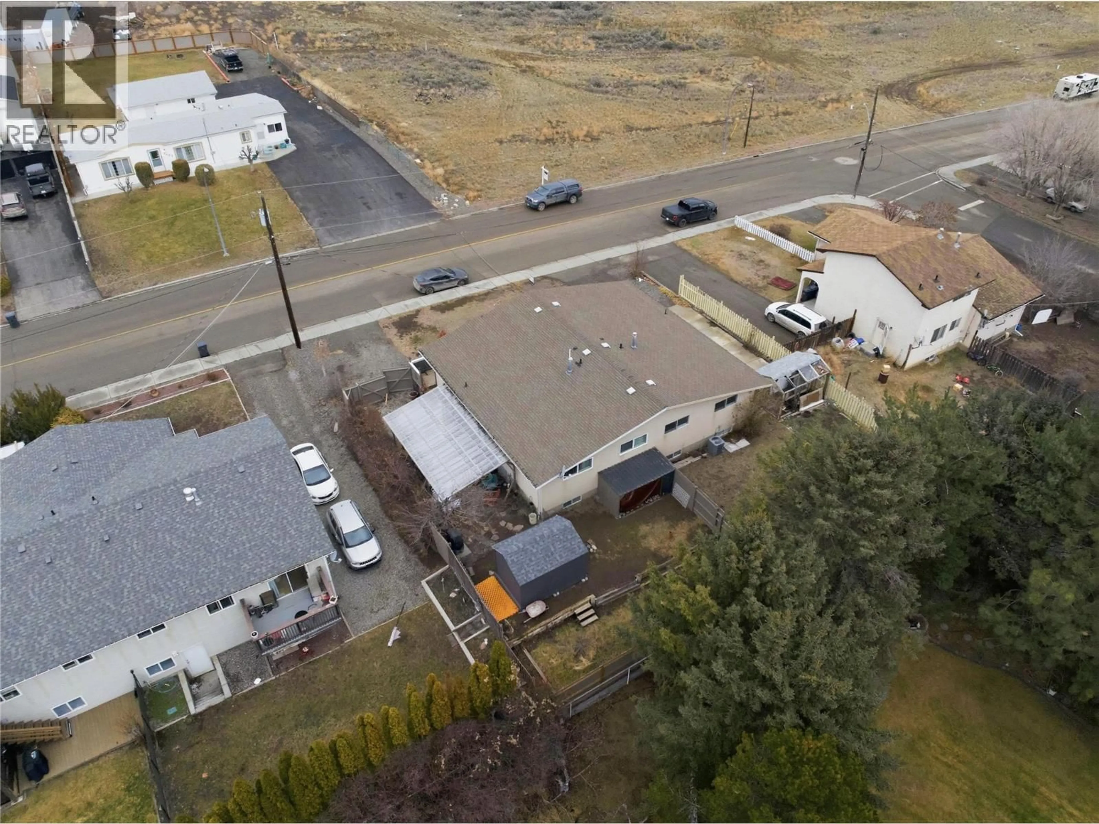 A pic from outside/outdoor area/front of a property/back of a property/a pic from drone, street for 1582 STAGE ROAD, Cache Creek British Columbia V0K1H0