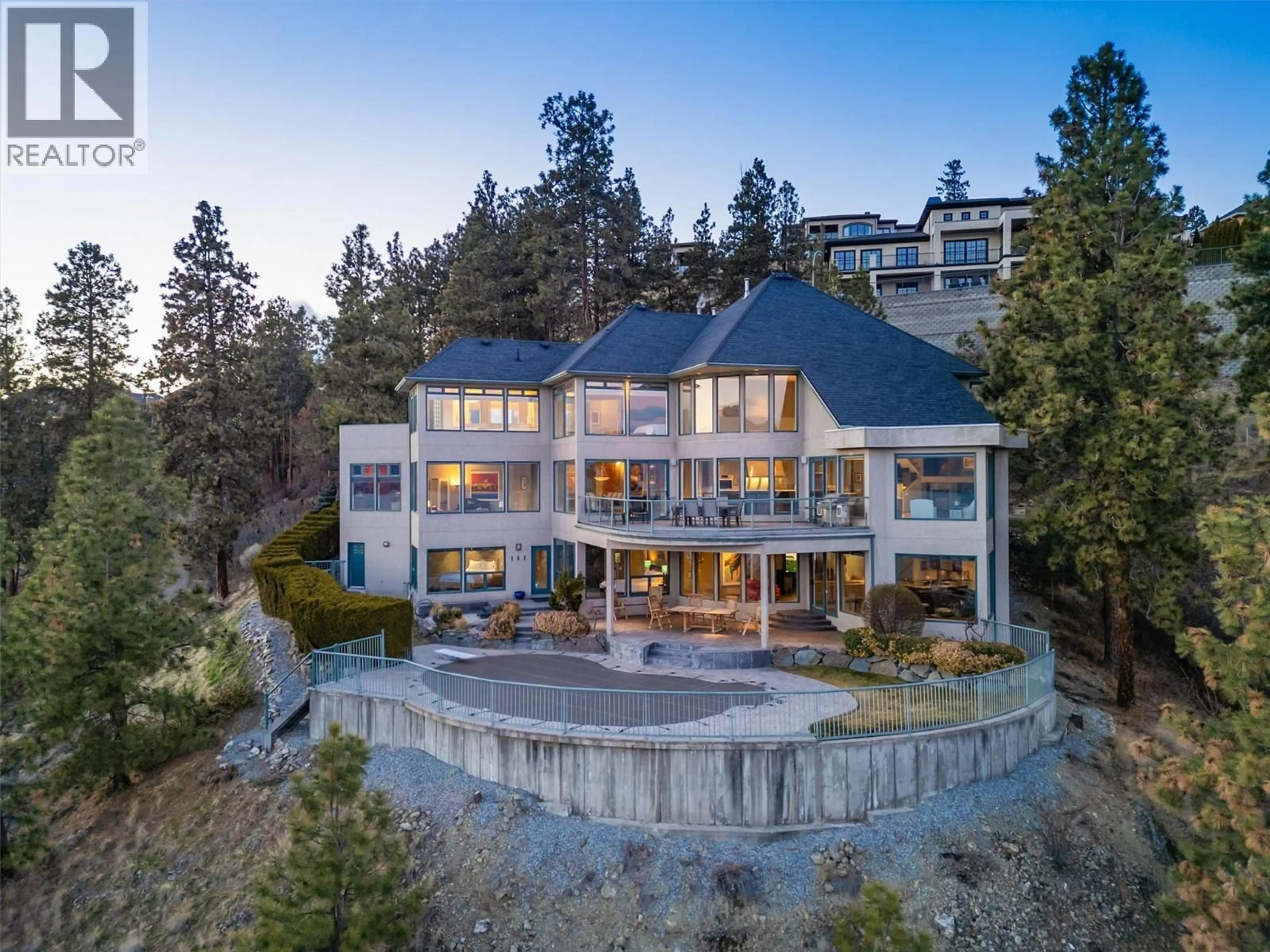 A pic from outside/outdoor area/front of a property/back of a property/a pic from drone, water/lake/river/ocean view for 1494 CHARDONNAY PLACE, West Kelowna British Columbia V4T2P9