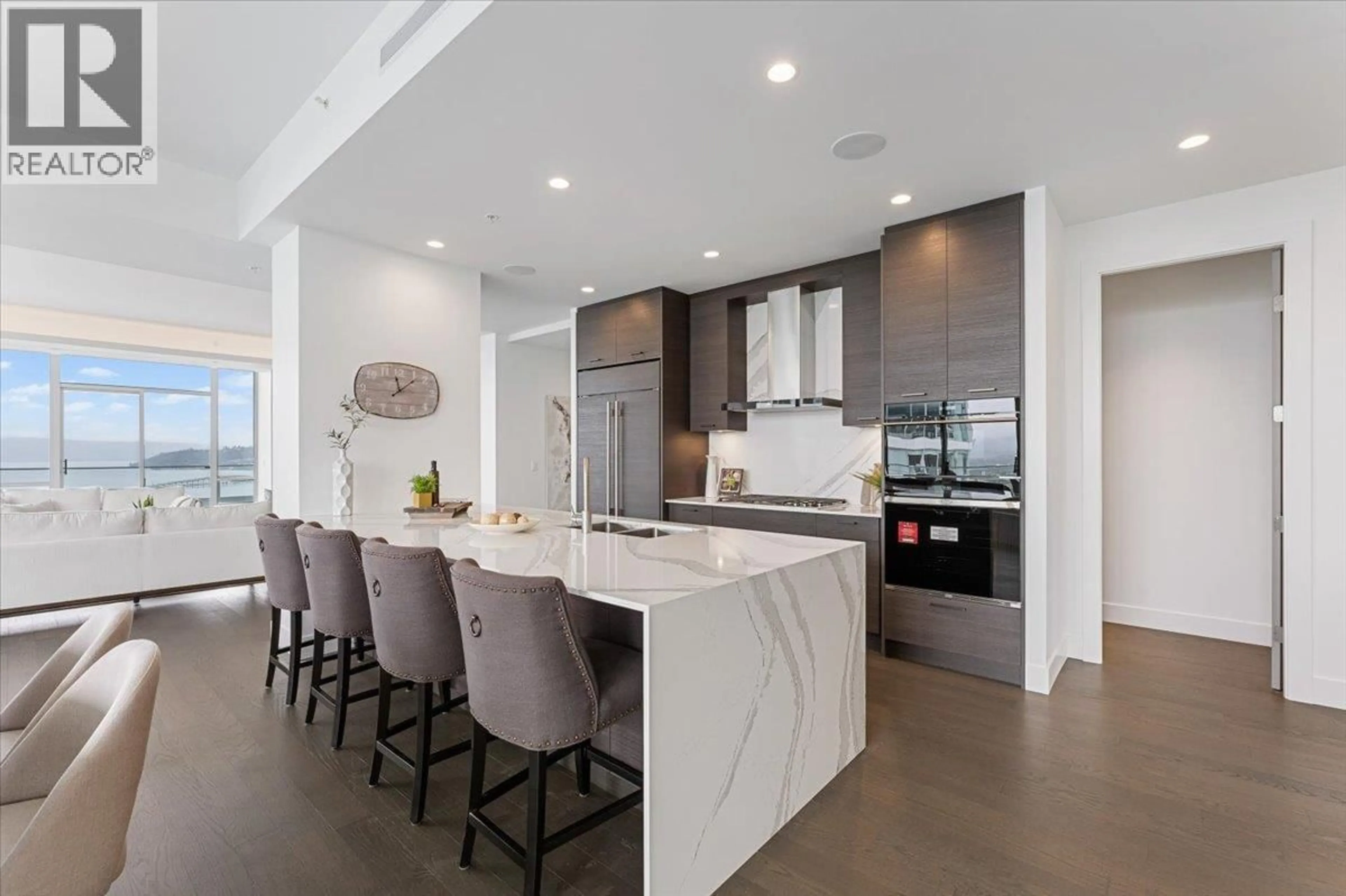 Contemporary kitchen, ceramic/tile floor for 2701 - 1181 SUNSET DRIVE, Kelowna British Columbia V1Y0J4