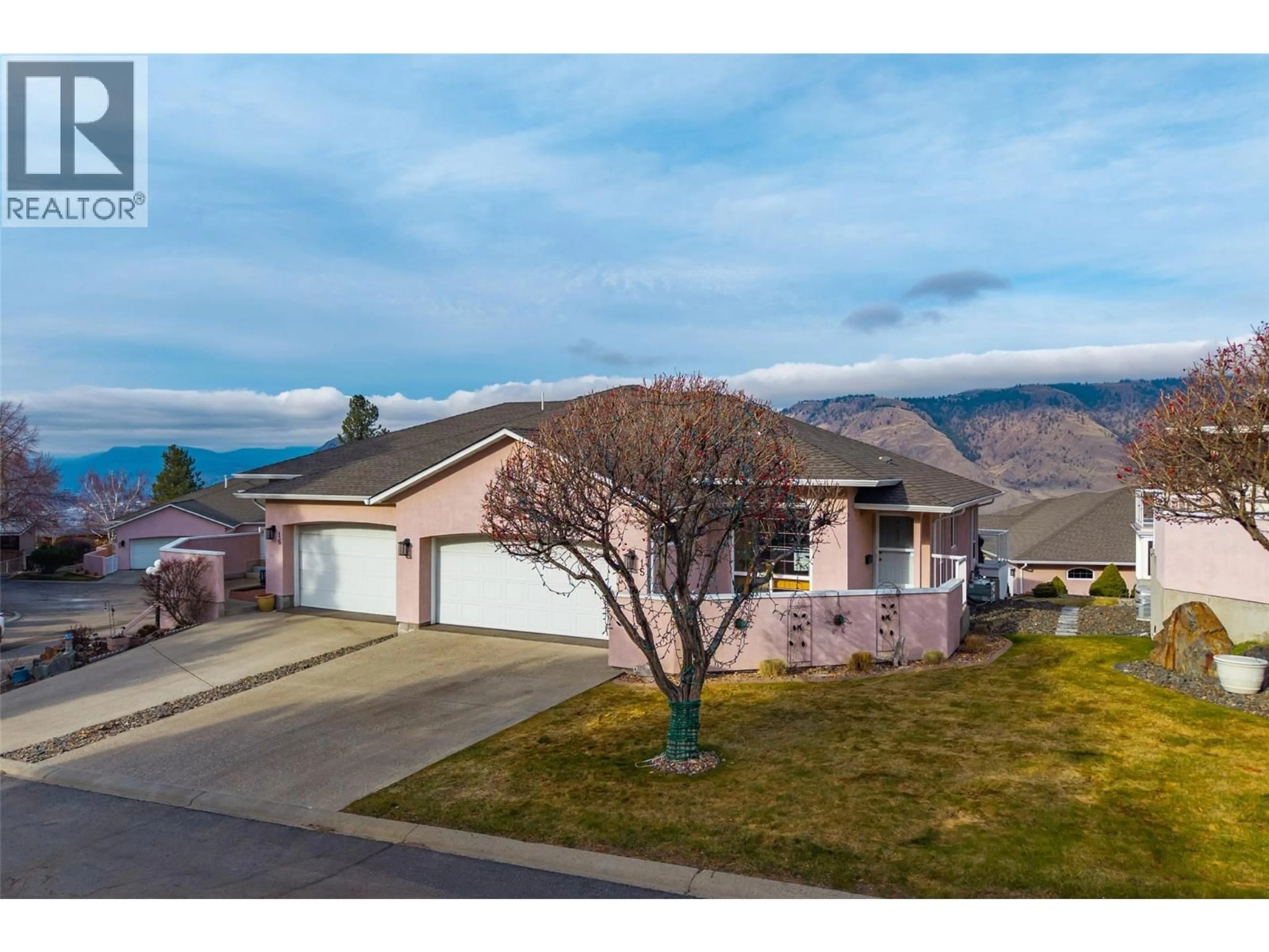 A pic from outside/outdoor area/front of a property/back of a property/a pic from drone, mountain view for 15 - 2630 NECHAKO DRIVE, Kamloops British Columbia V2E2C9