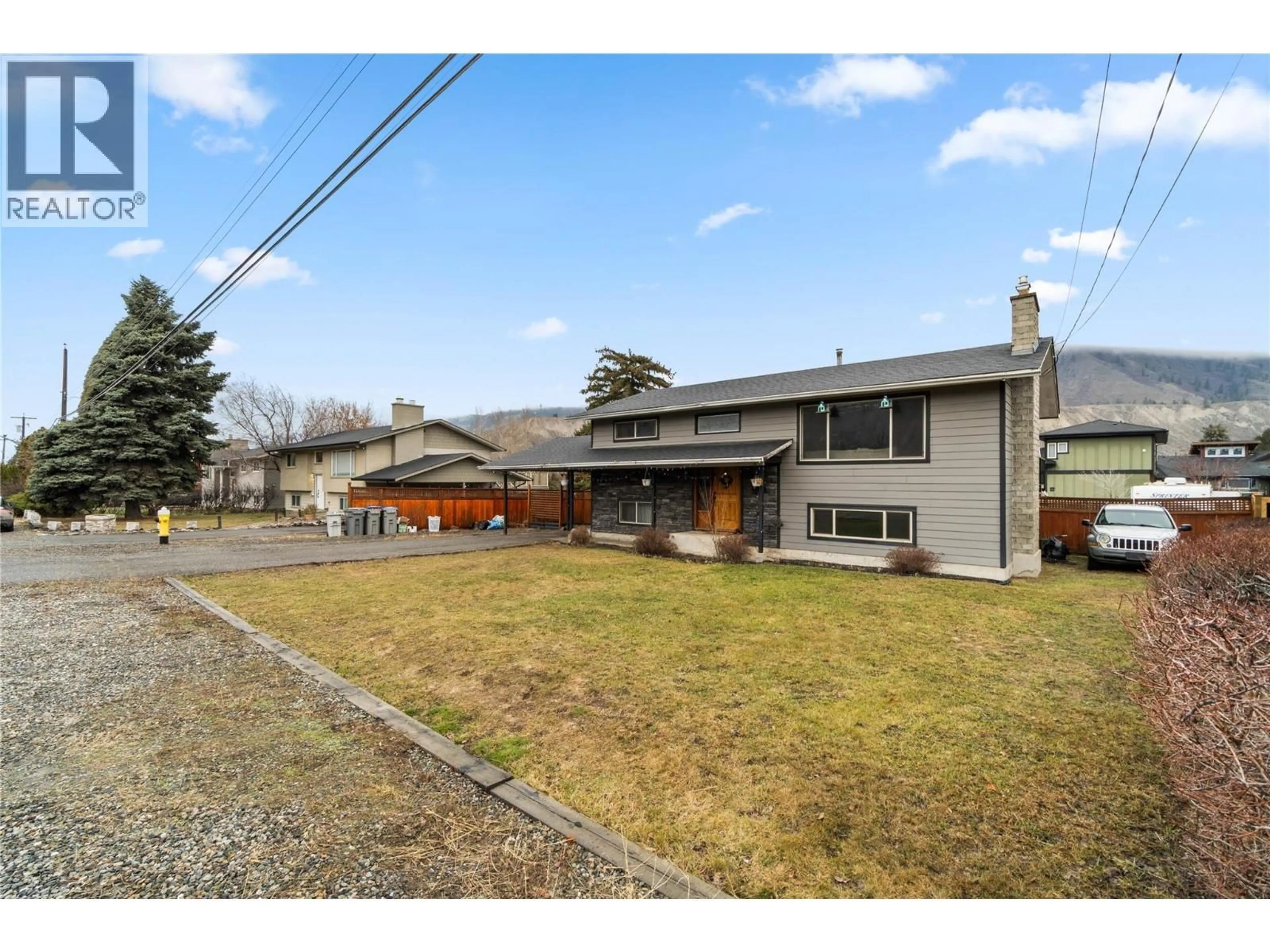 A pic from outside/outdoor area/front of a property/back of a property/a pic from drone, street for 6402 FURRER ROAD, Kamloops British Columbia V2C4V6