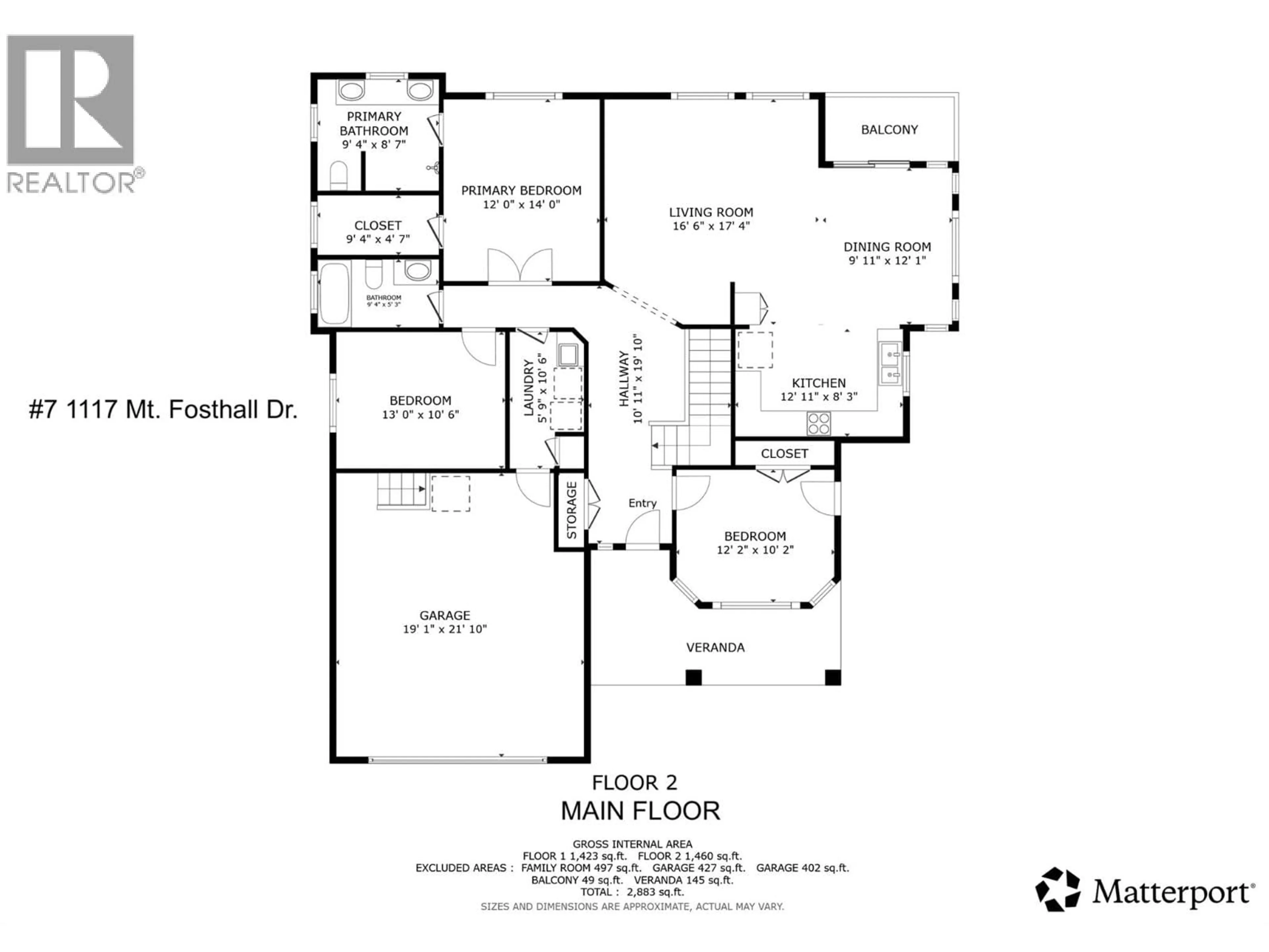Floor plan for 7 - 1117 MT. FOSTHALL DRIVE, Vernon British Columbia V1B3Z9