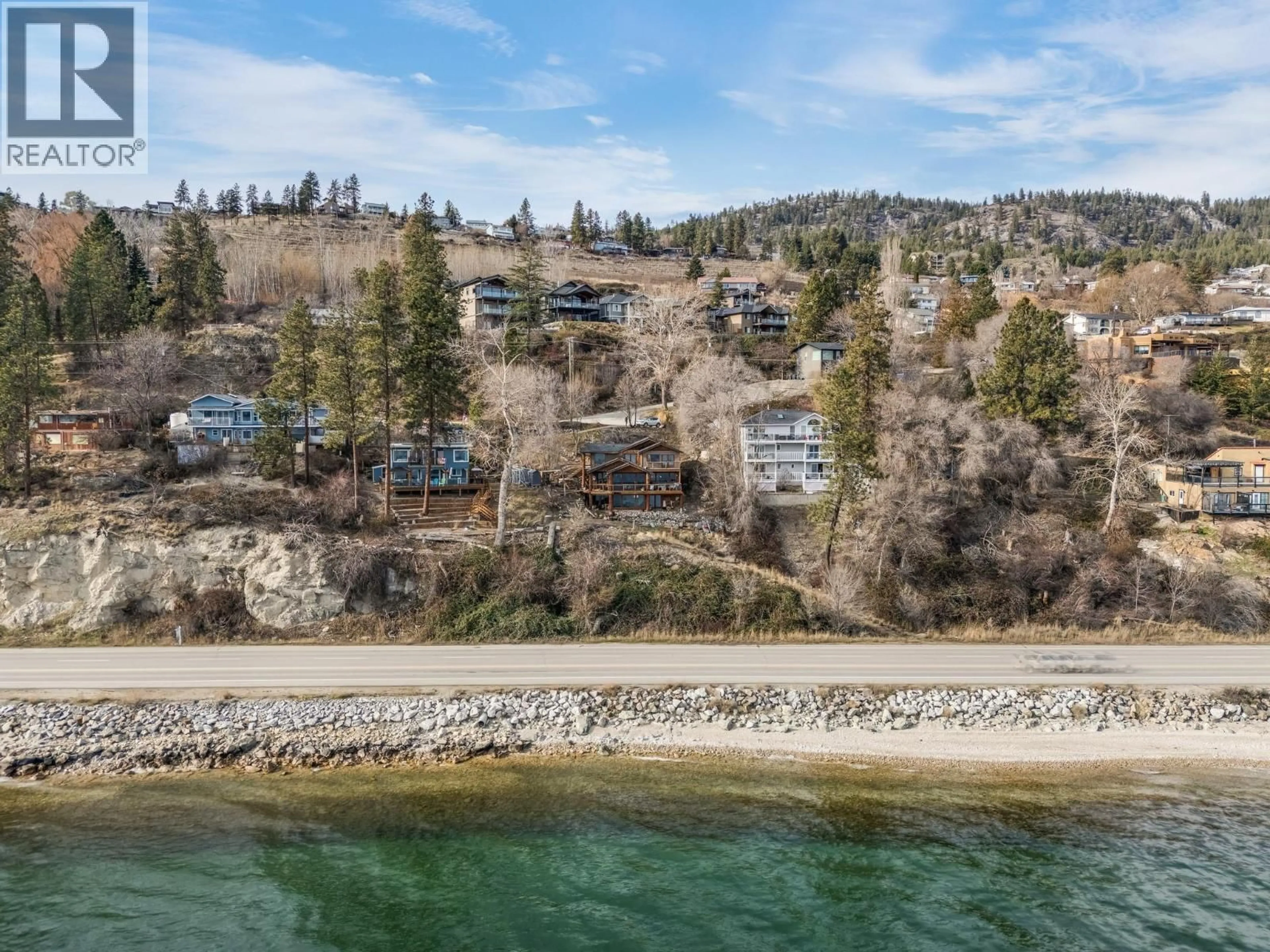 A pic from outside/outdoor area/front of a property/back of a property/a pic from drone, water/lake/river/ocean view for 6261 RENFREW ROAD, Peachland British Columbia V0H1X7