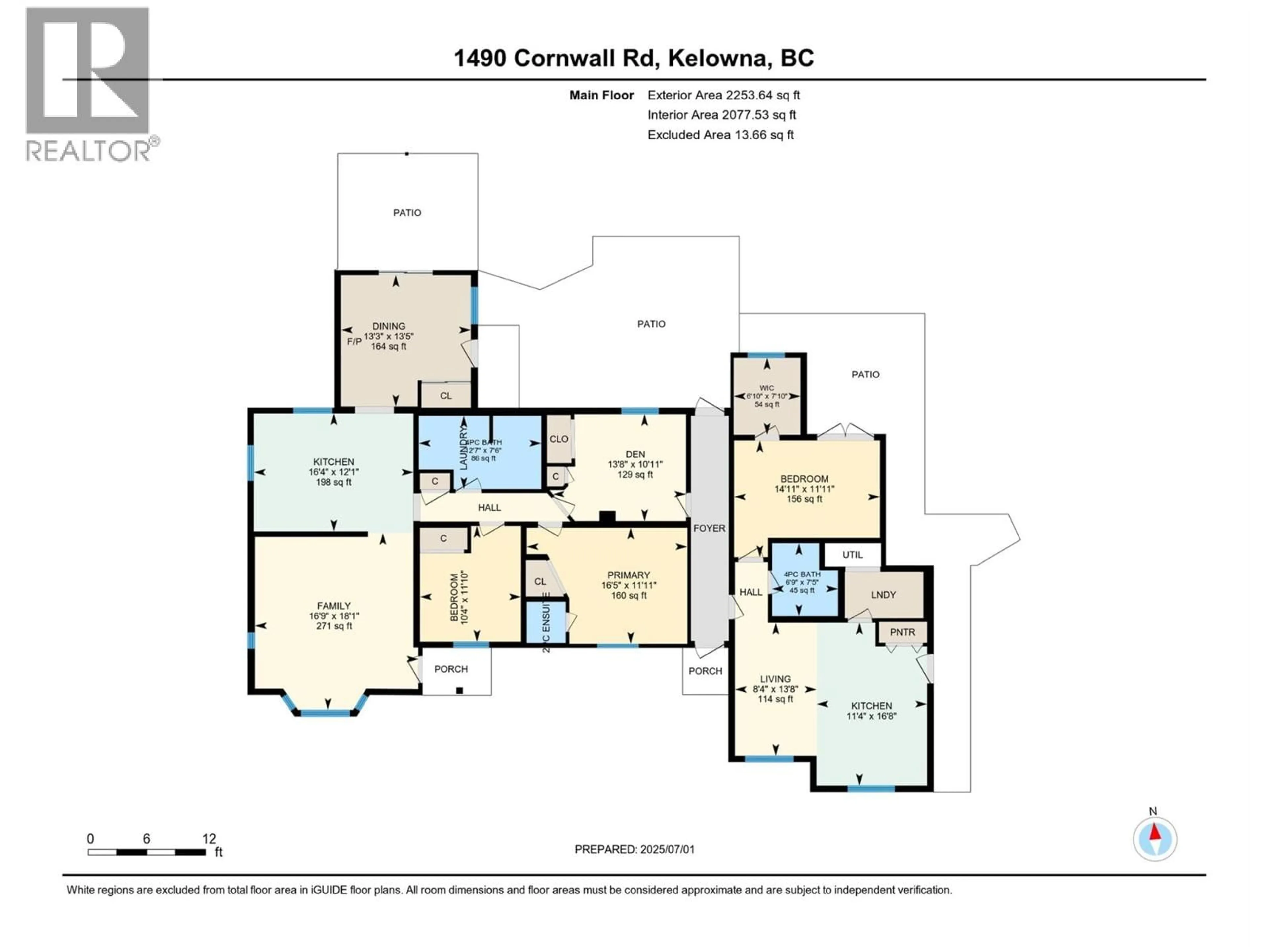 Floor plan for 1490 CORNWALL ROAD, Kelowna British Columbia V1X1N9