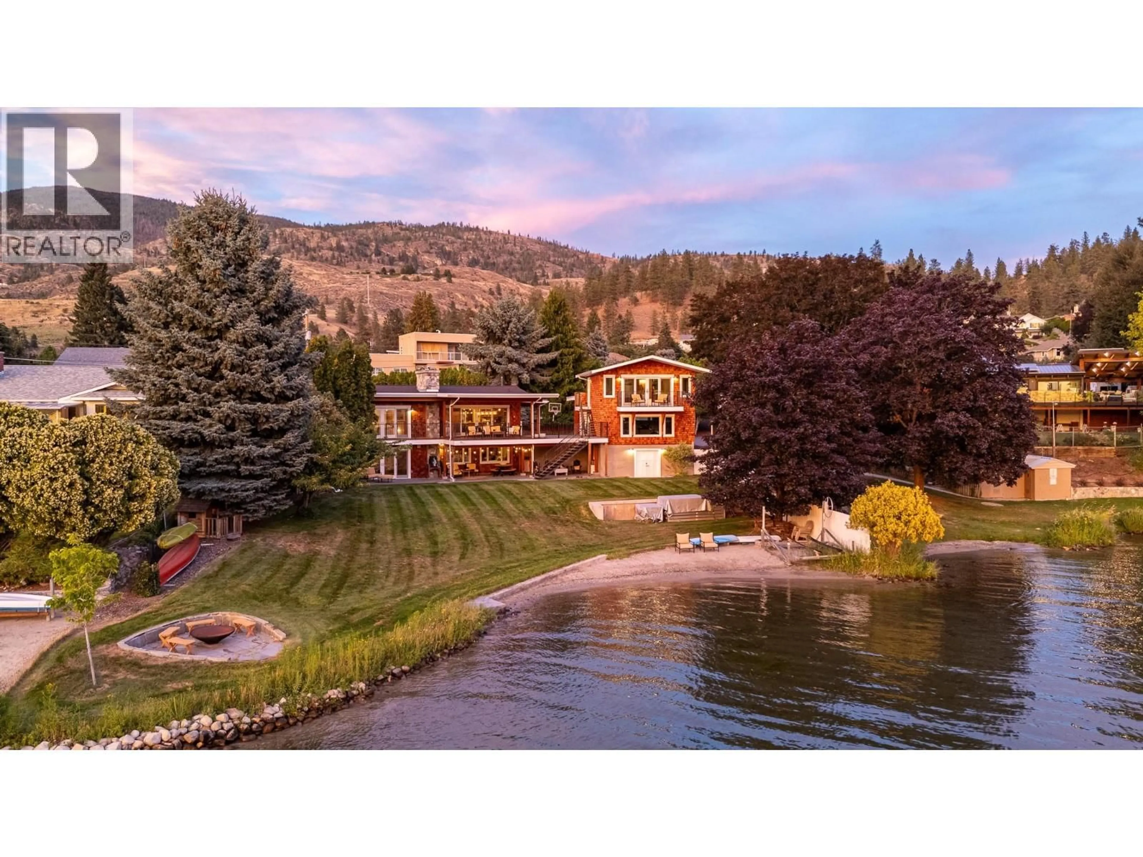 A pic from outside/outdoor area/front of a property/back of a property/a pic from drone, water/lake/river/ocean view for 138 DEVON DRIVE, Okanagan Falls British Columbia V0H1R5