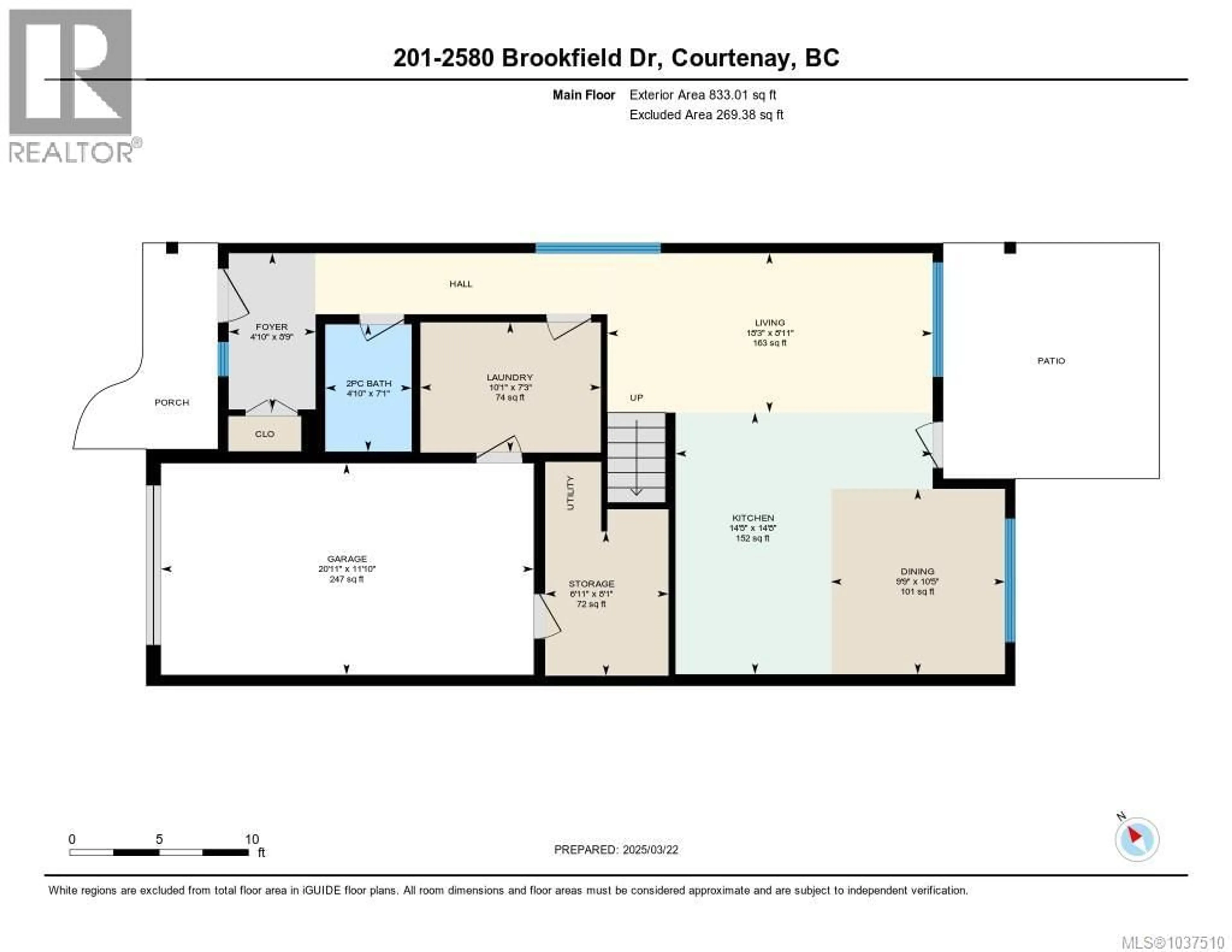 Floor plan for 208 - 2580 BROOKFIELD DRIVE, Courtenay British Columbia V9N0J8