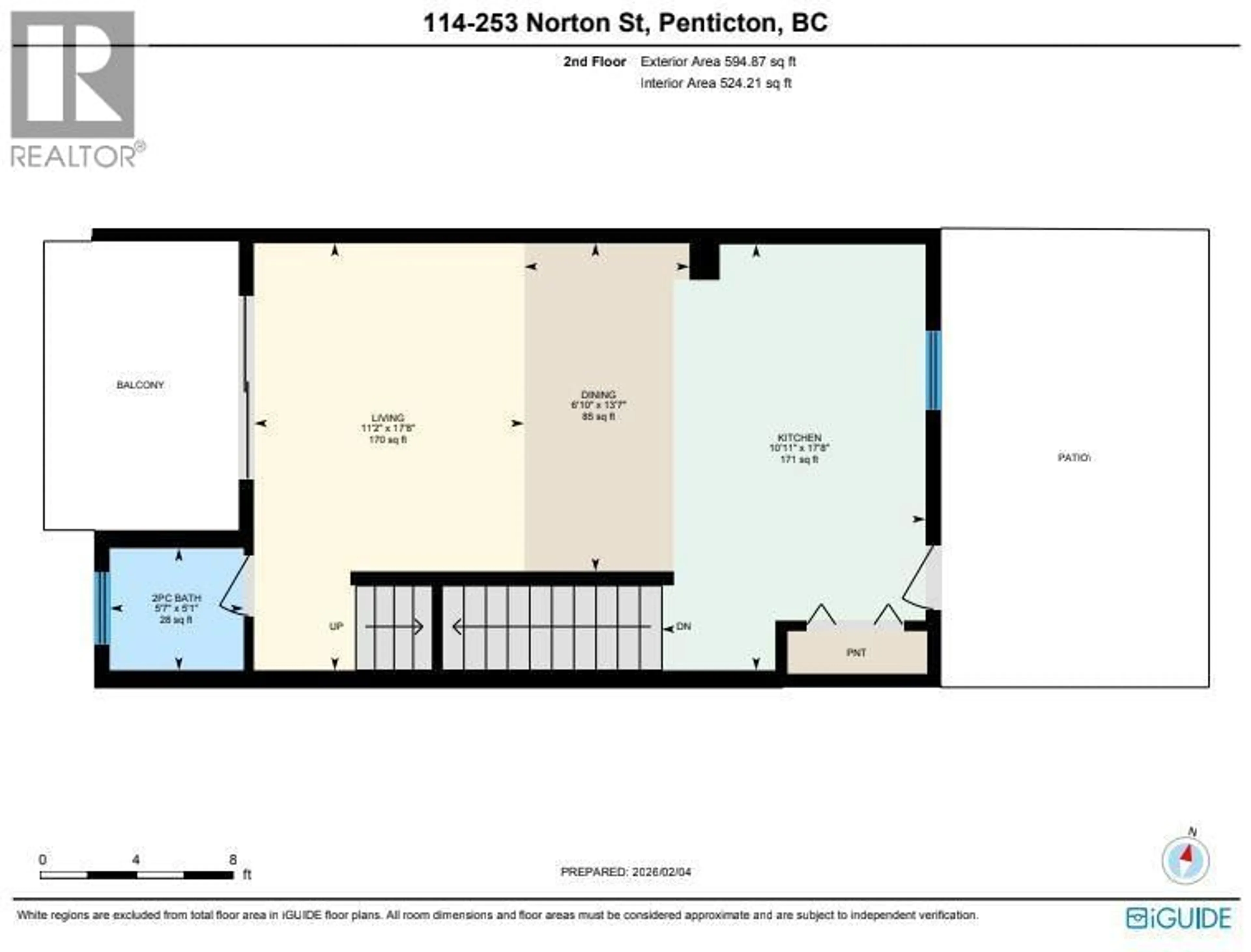 Floor plan for 114 - 253 NORTON STREET, Penticton British Columbia V2A4H8