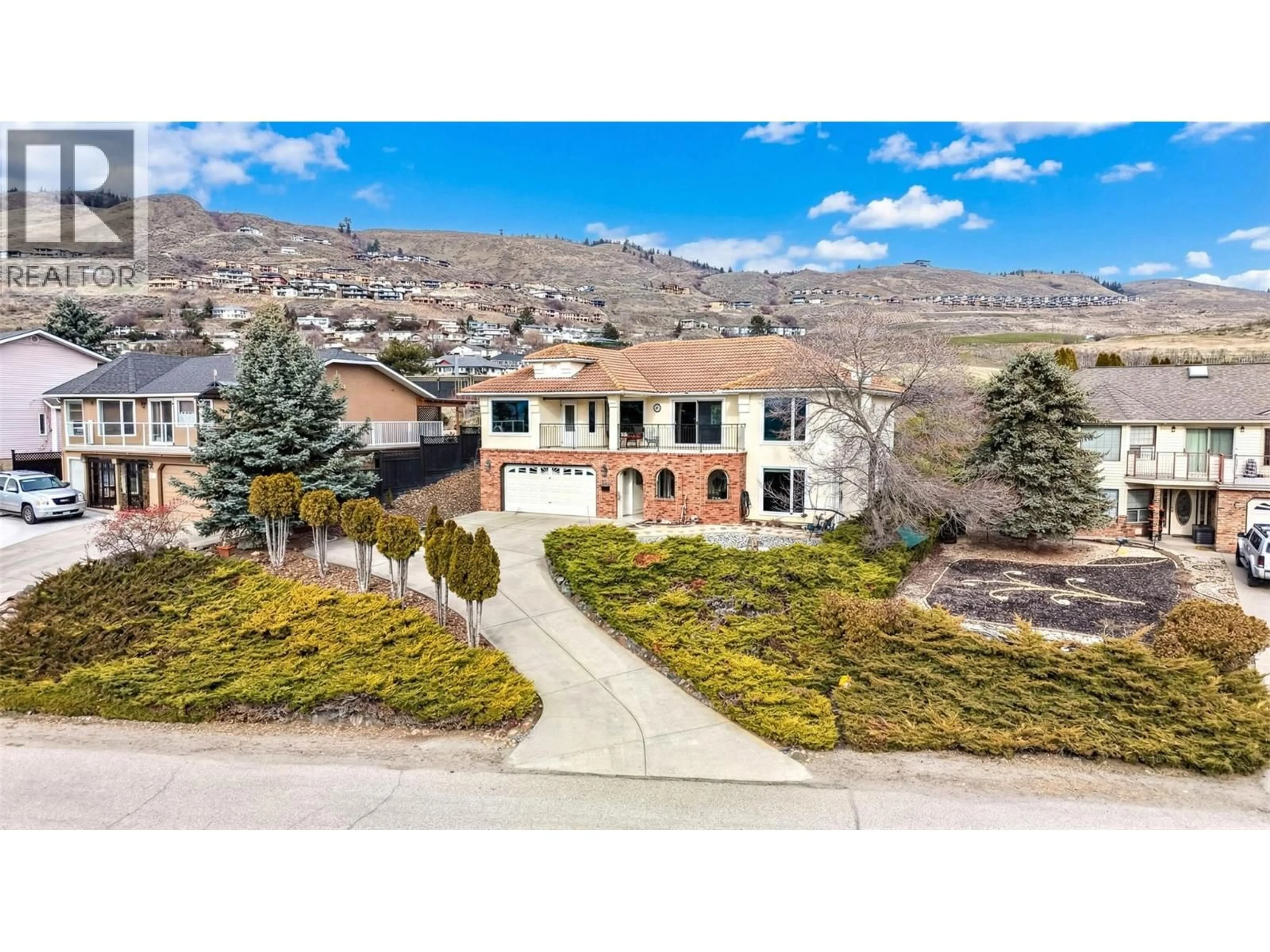 A pic from outside/outdoor area/front of a property/back of a property/a pic from drone, mountain view for 6809 CAMEO DRIVE NORTH, Vernon British Columbia V1H1N9
