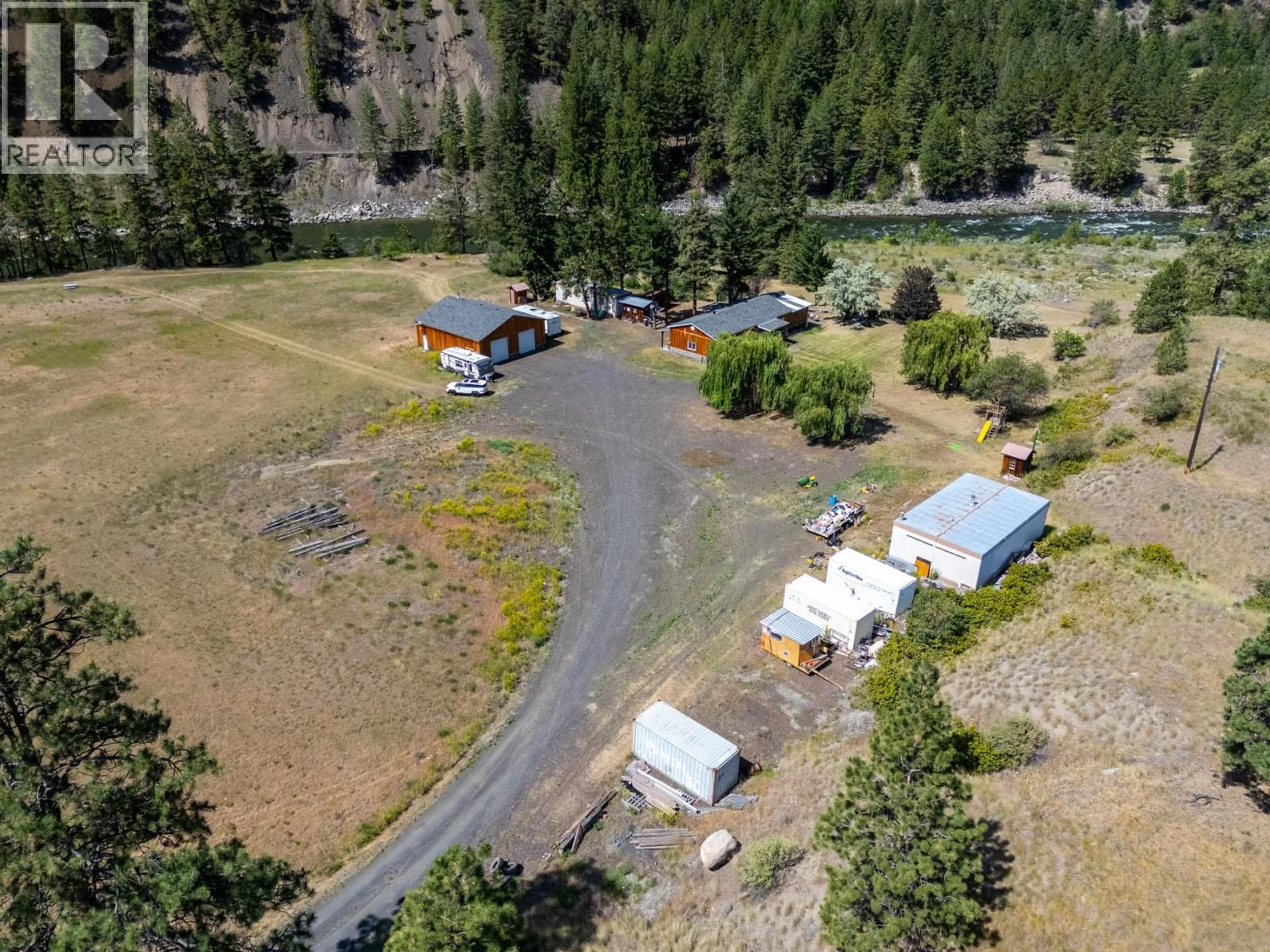 A pic from outside/outdoor area/front of a property/back of a property/a pic from drone, mountain view for 6097 HIGHWAY 3 OTHER, Hedley British Columbia V0X1N1