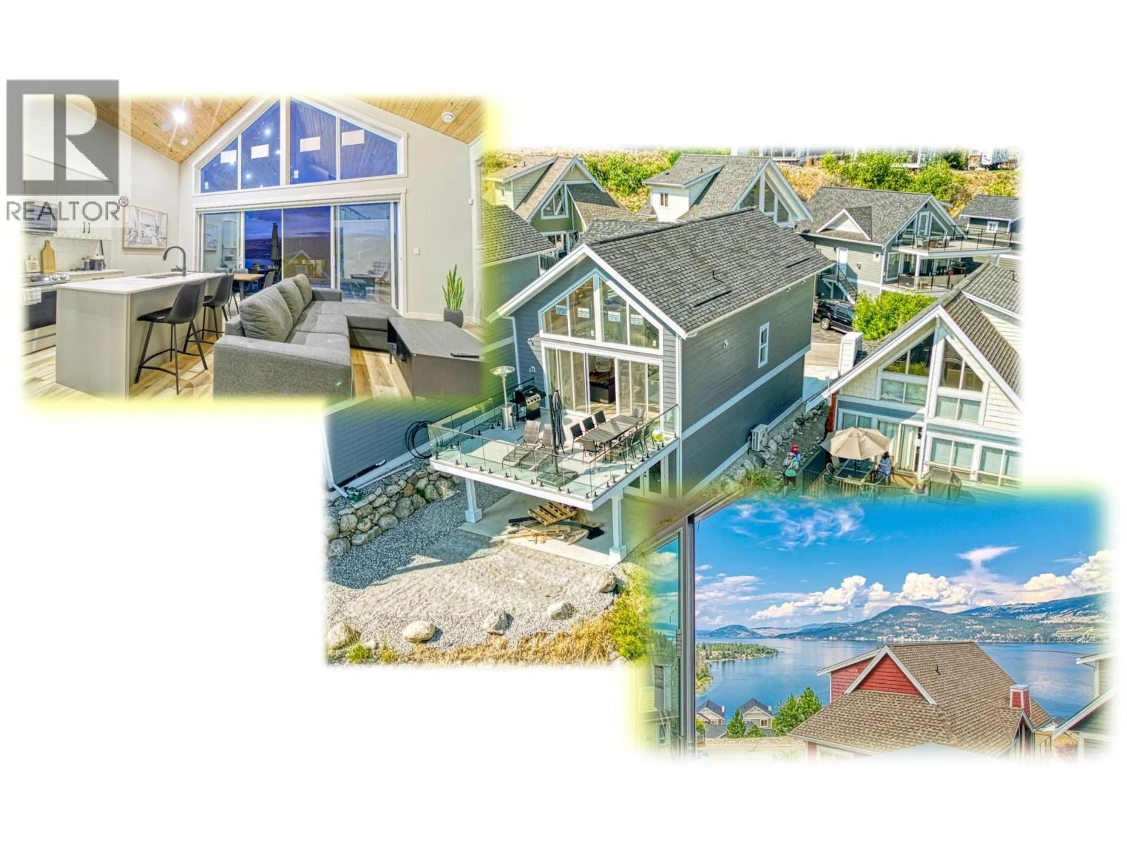 A pic from outside/outdoor area/front of a property/back of a property/a pic from drone, water/lake/river/ocean view for 149 - 6811 SANTIAGO LOOP, Kelowna British Columbia V1Z3R8