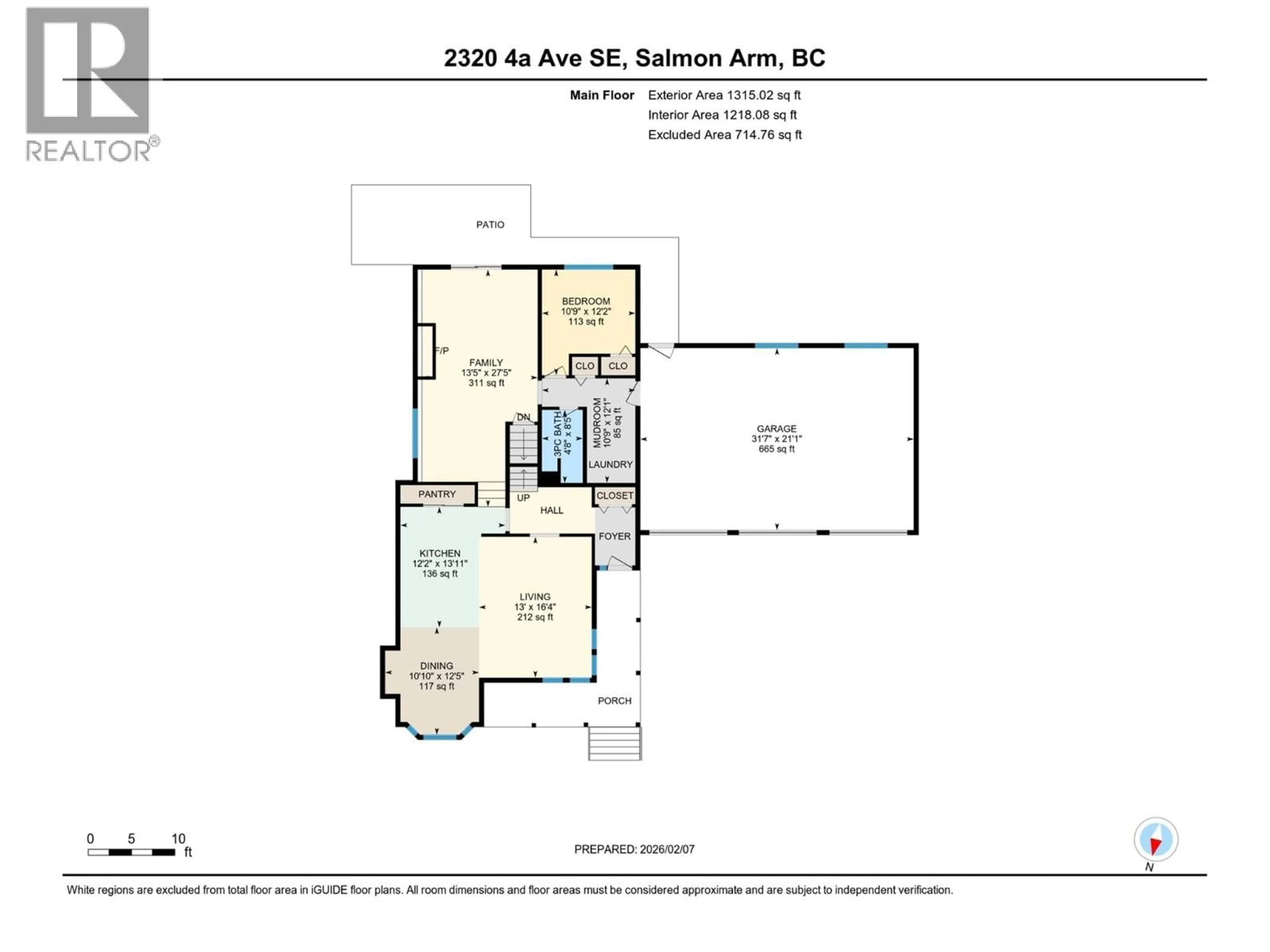 Floor plan for 2320 4A AVENUE SOUTHEAST, Salmon Arm British Columbia V1E1K6