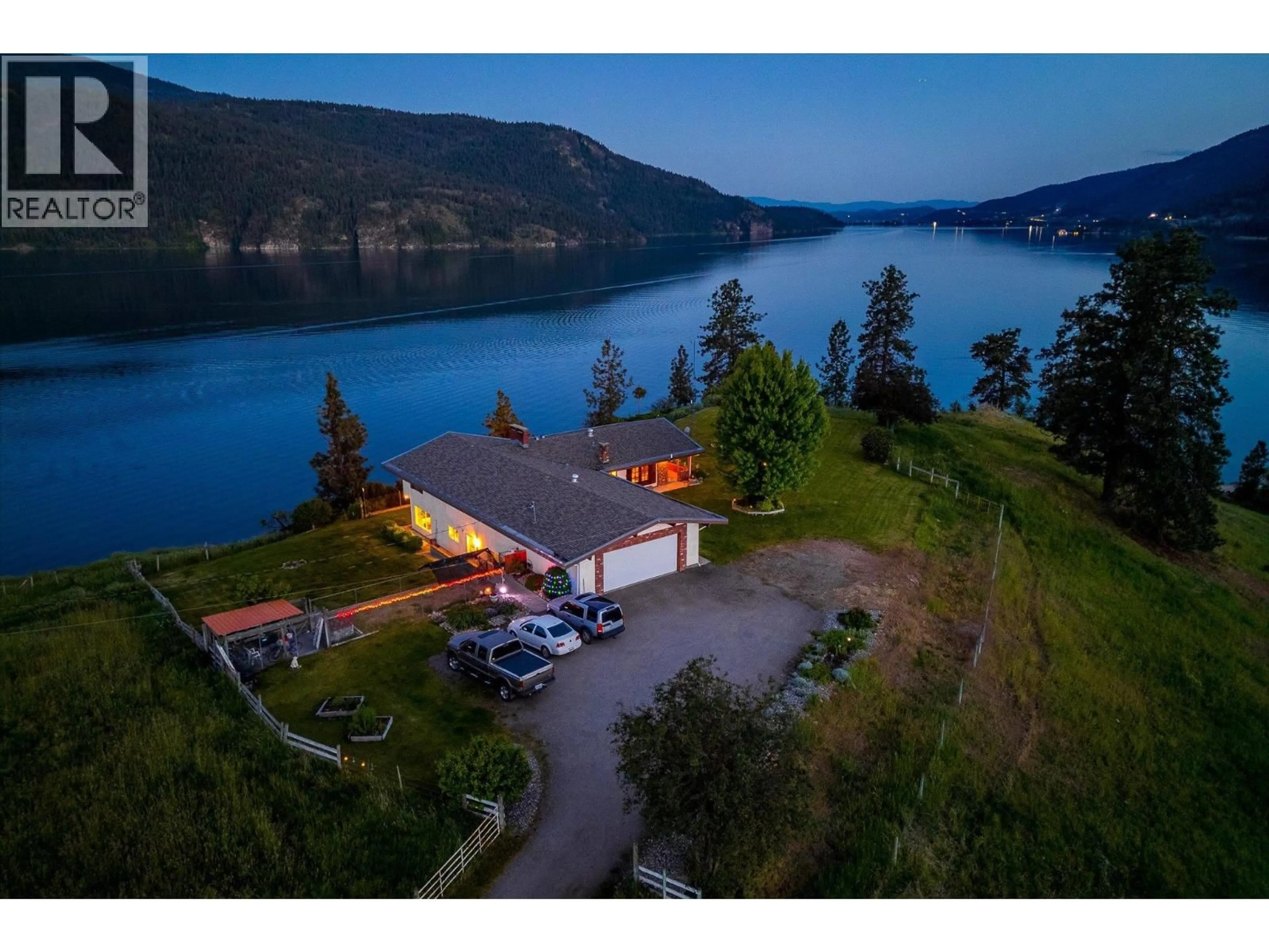 A pic from outside/outdoor area/front of a property/back of a property/a pic from drone, water/lake/river/ocean view for 201 HIGHWAY 97 OTHER, Vernon British Columbia V1H1G1