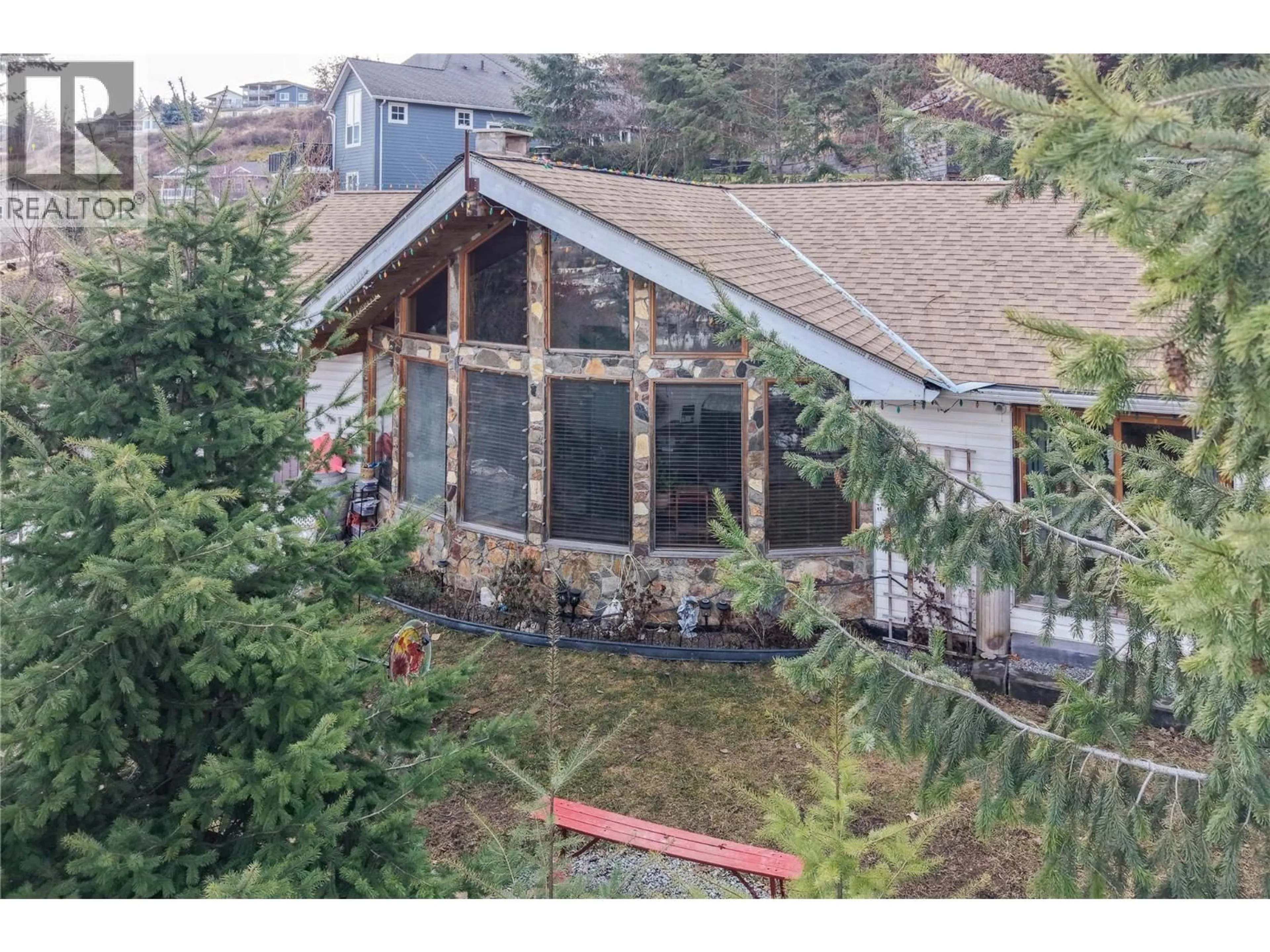 A pic from outside/outdoor area/front of a property/back of a property/a pic from drone, mountain view for 164 CLIFFVIEW DRIVE, Enderby British Columbia V4Y4C1