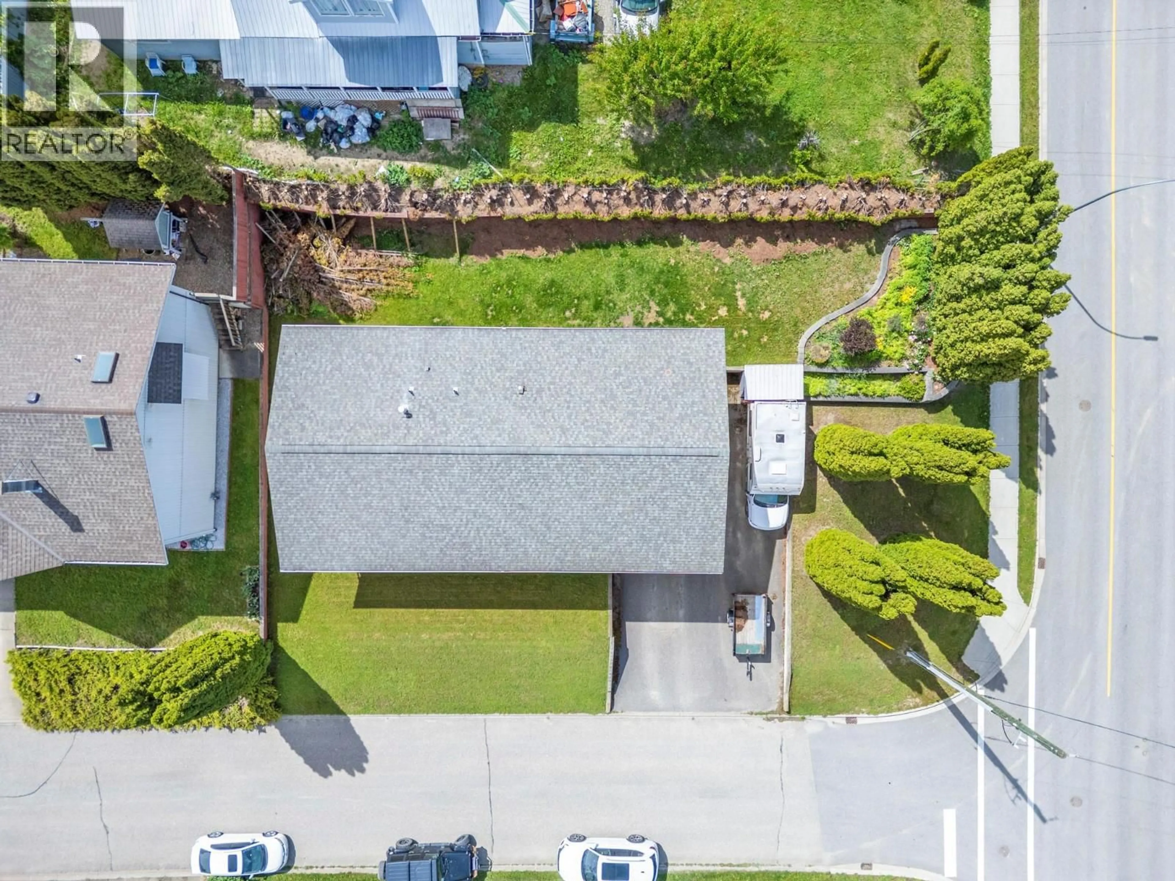 A pic from outside/outdoor area/front of a property/back of a property/a pic from drone, city buildings view from balcony for 4 PRESTON CRESCENT, Enderby British Columbia V4Y4C5