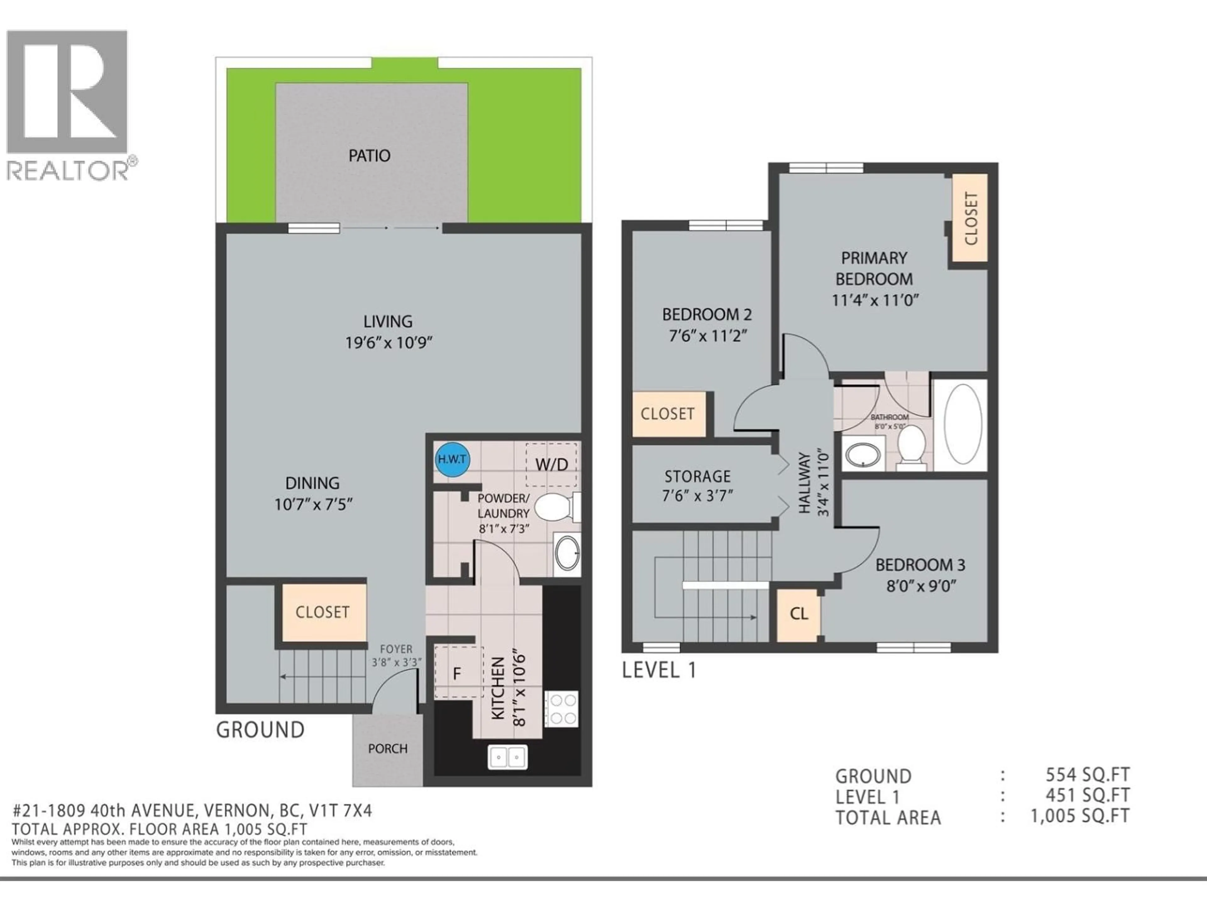 Floor plan for 21 - 1809 40 AVENUE, Vernon British Columbia V1T7X4