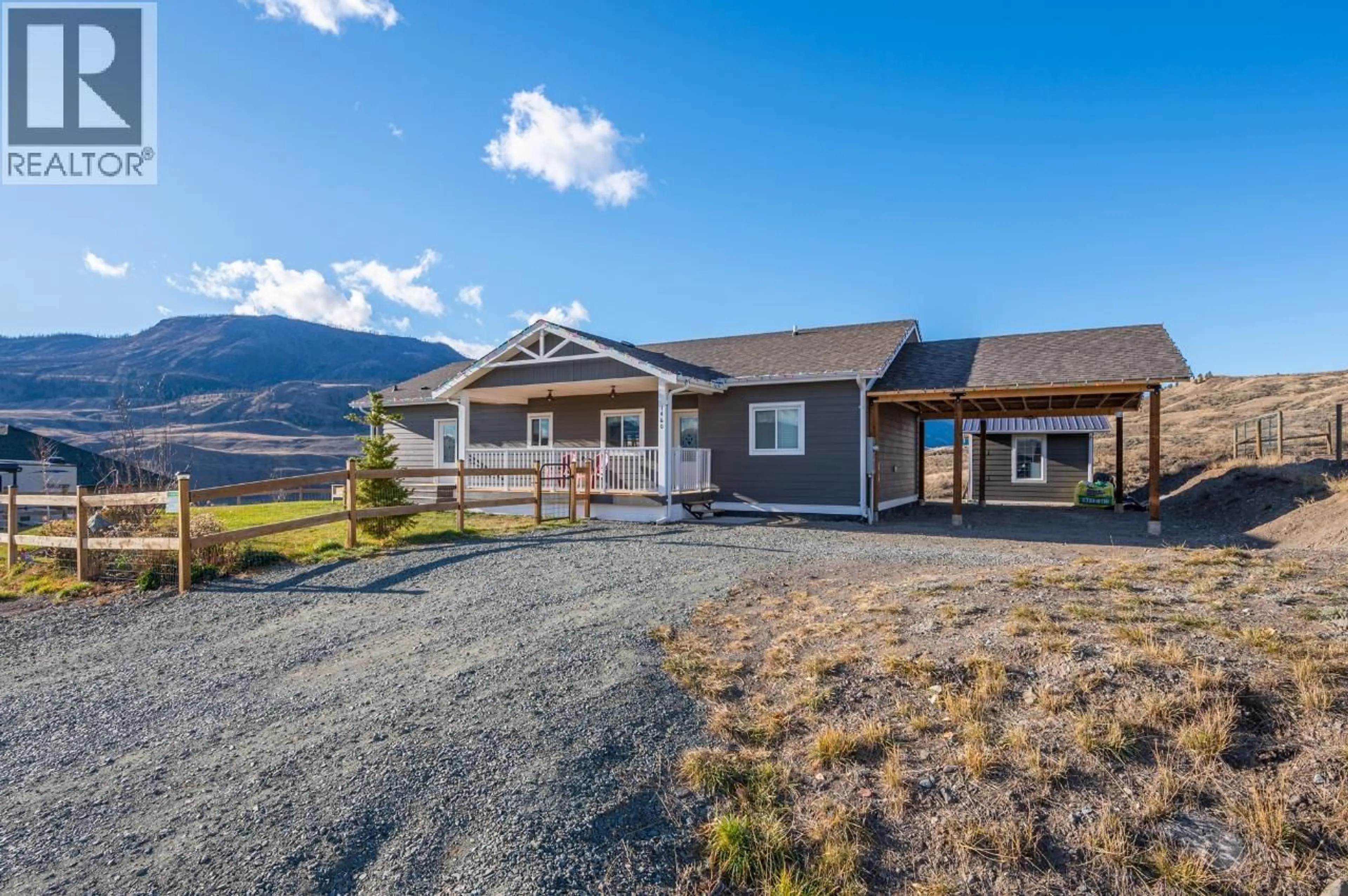 A pic from outside/outdoor area/front of a property/back of a property/a pic from drone, water/lake/river/ocean view for 1460 LOPEZ CREEK DRIVE, Cache Creek British Columbia V0K1H0