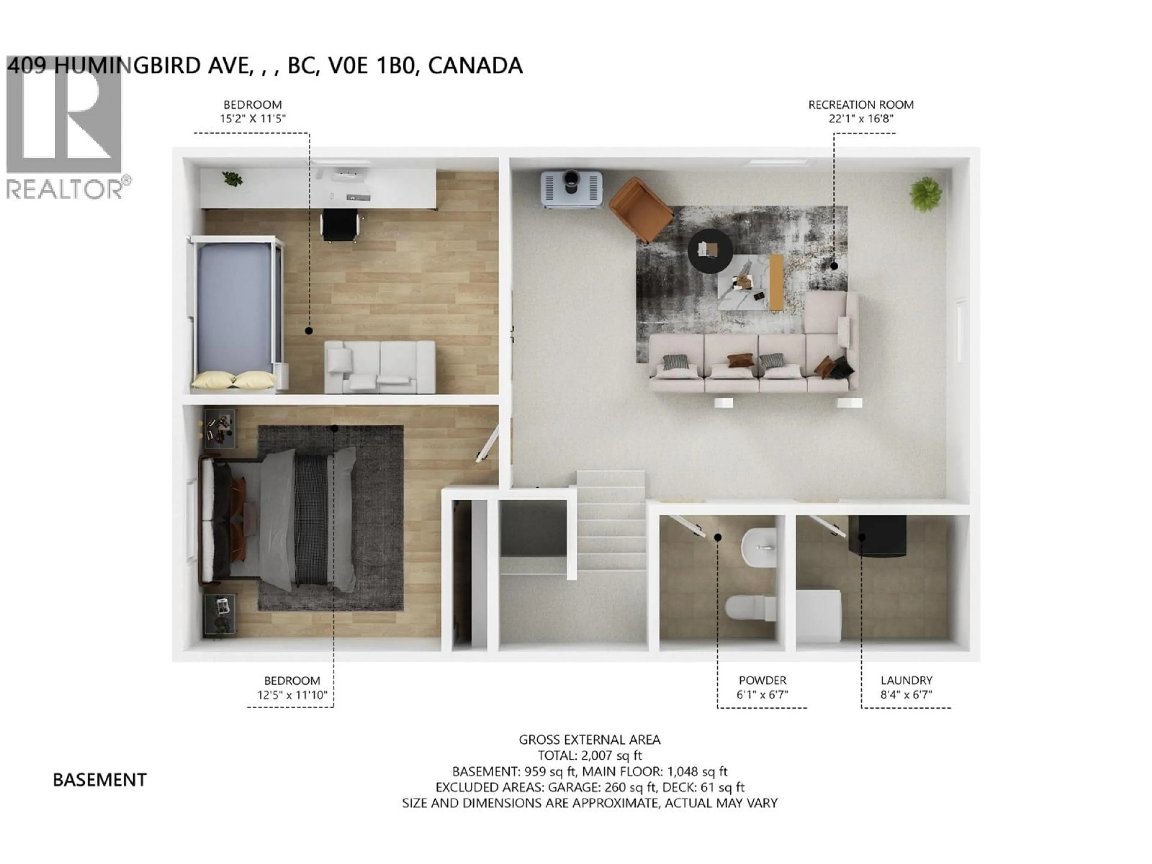 Floor plan for 409 HUMMINGBIRD AVENUE, Vernon British Columbia V1H2A1