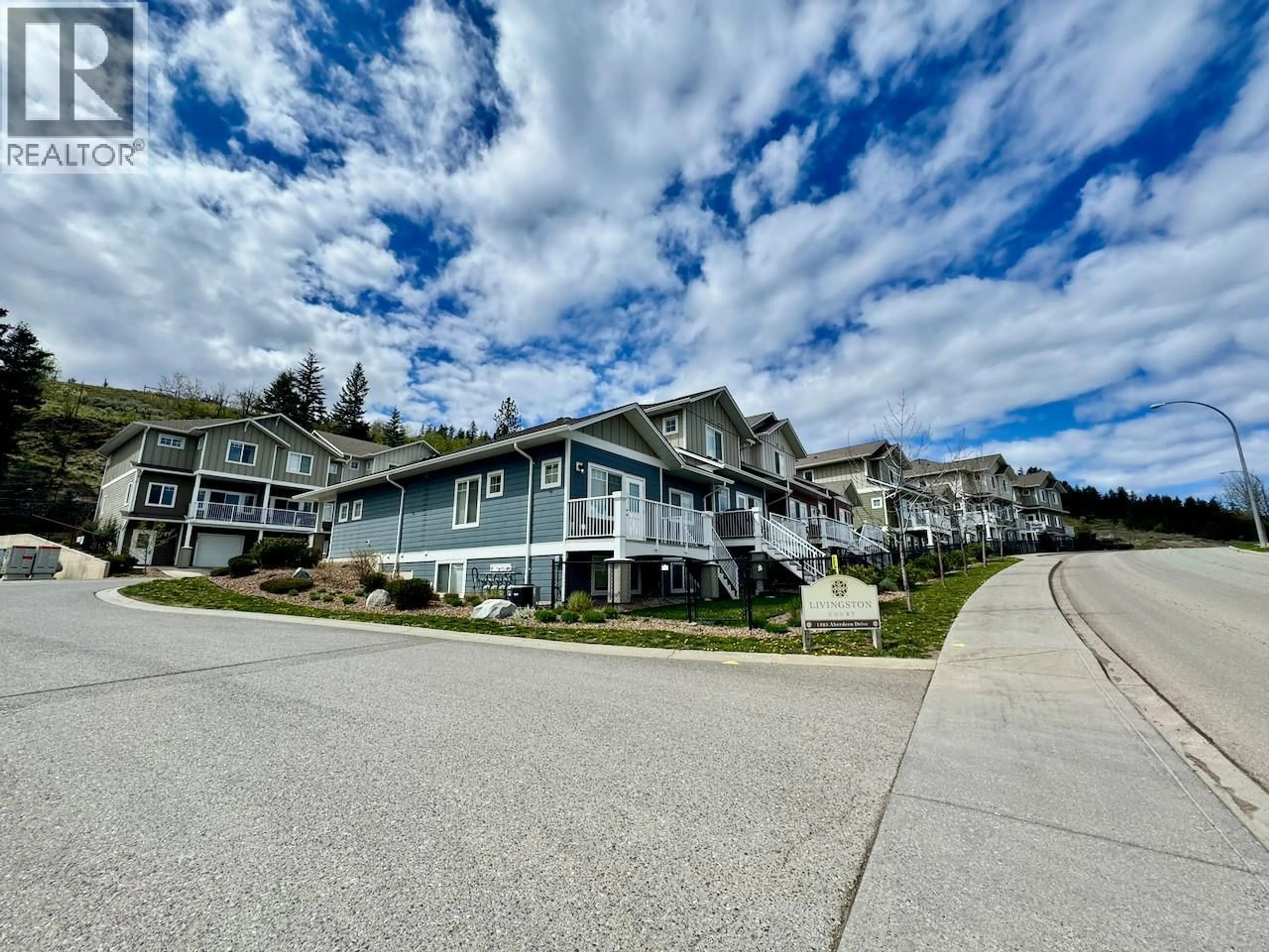 A pic from outside/outdoor area/front of a property/back of a property/a pic from drone, street for 114 - 1325 ABERDEEN DRIVE, Kamloops British Columbia V1S0C7