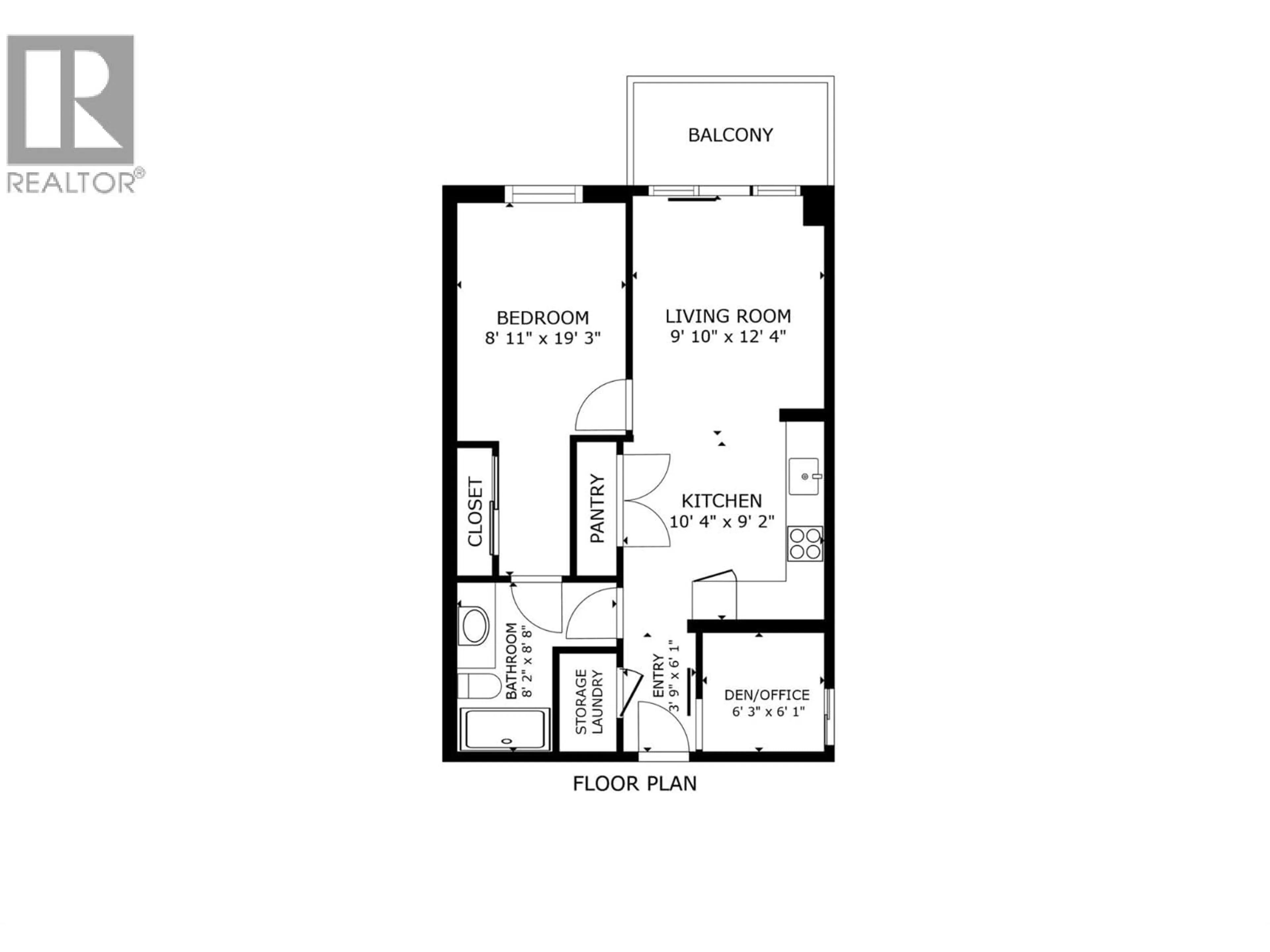 Floor plan for 1703 - 1588 ELLIS STREET, Kelowna British Columbia V1Y0H1