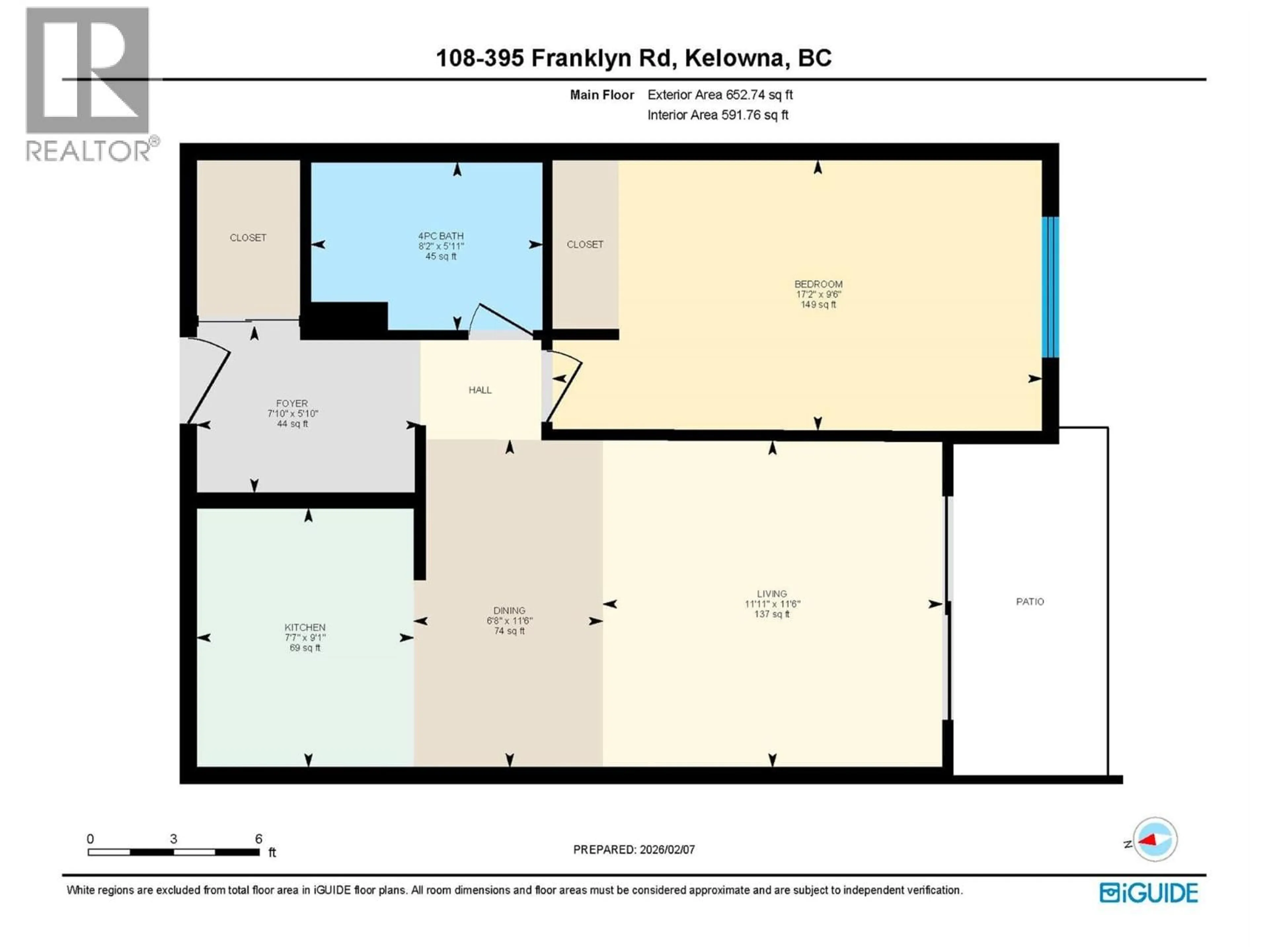 Floor plan for 108 - 395 FRANKLYN ROAD, Kelowna British Columbia V1X5X8