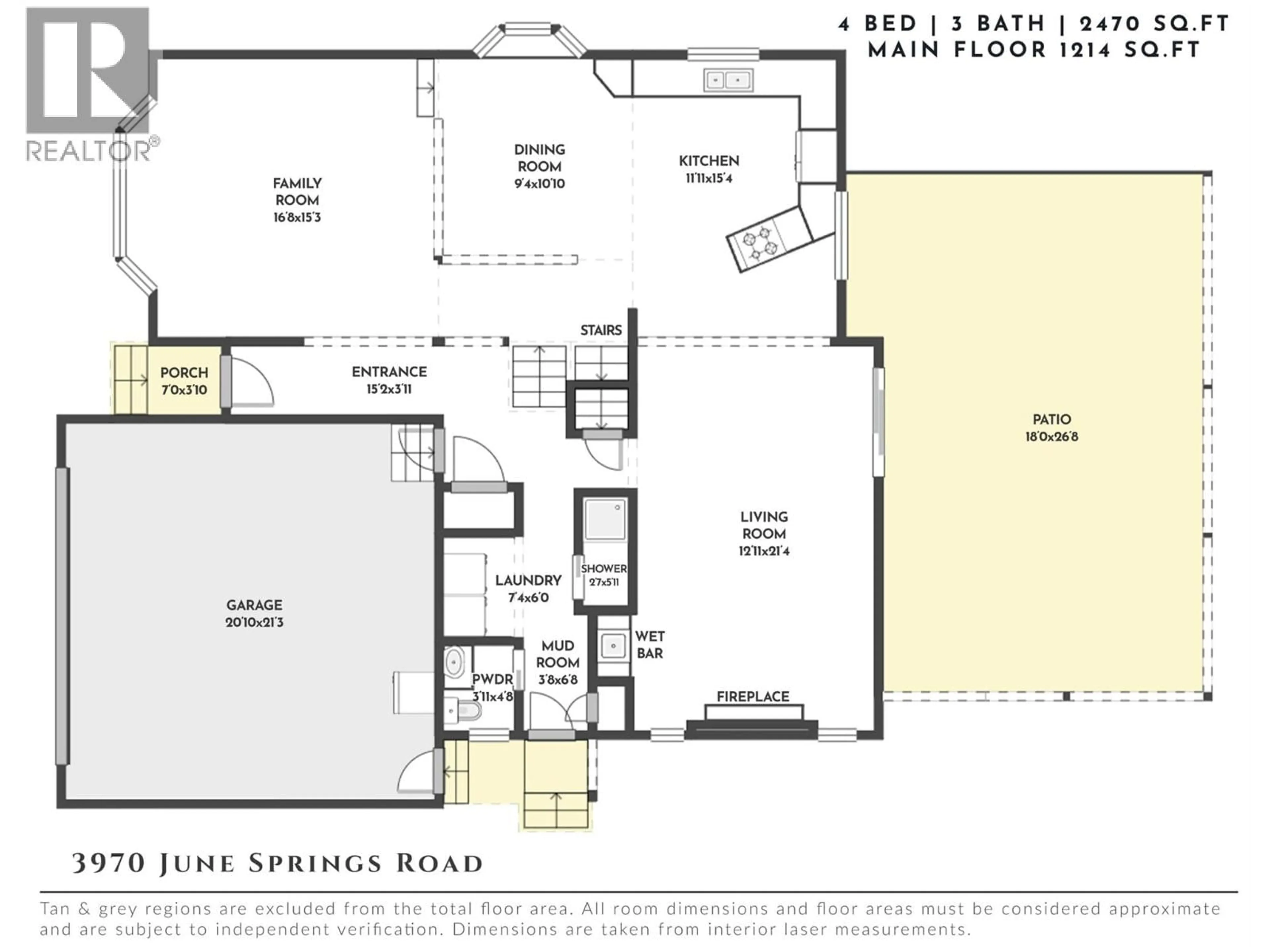 Floor plan for 3970 JUNE SPRINGS ROAD, Kelowna British Columbia V1W4E4
