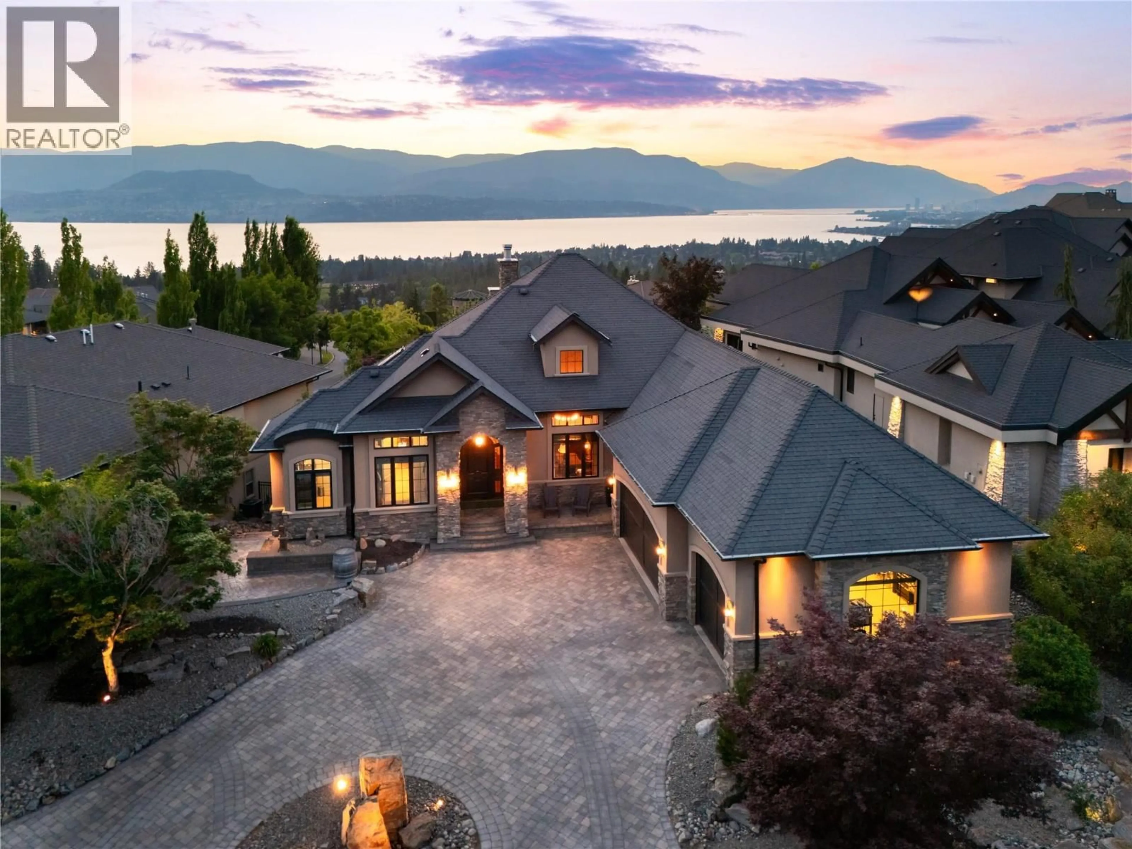 A pic from outside/outdoor area/front of a property/back of a property/a pic from drone, mountain view for 710 ARBOR VIEW DRIVE, Kelowna British Columbia V1W4Y2