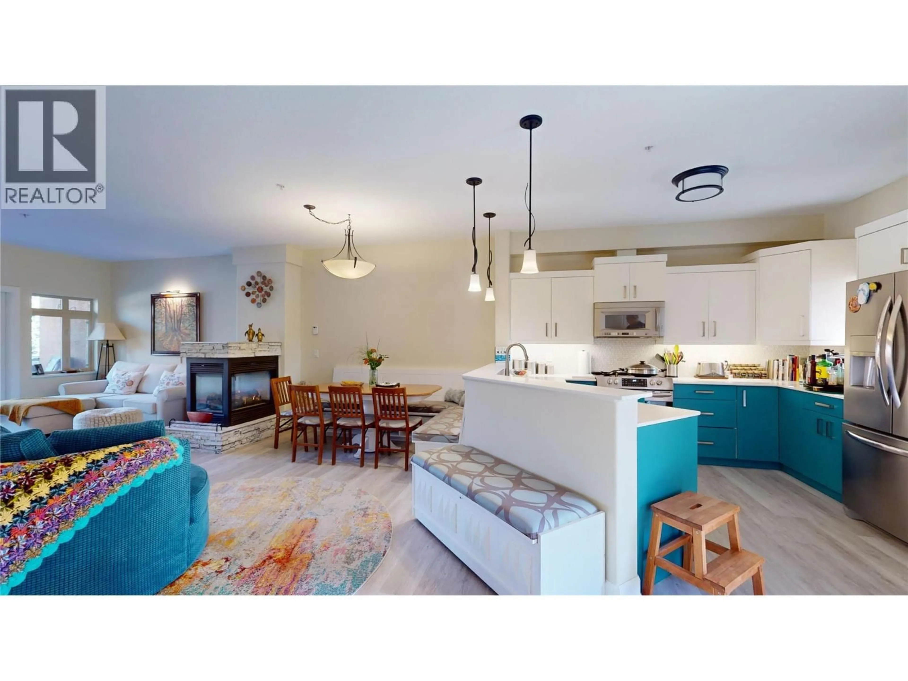 Open concept kitchen, ceramic/tile floor for 205 - 3996 BEACH AVENUE, Peachland British Columbia V0H1X5