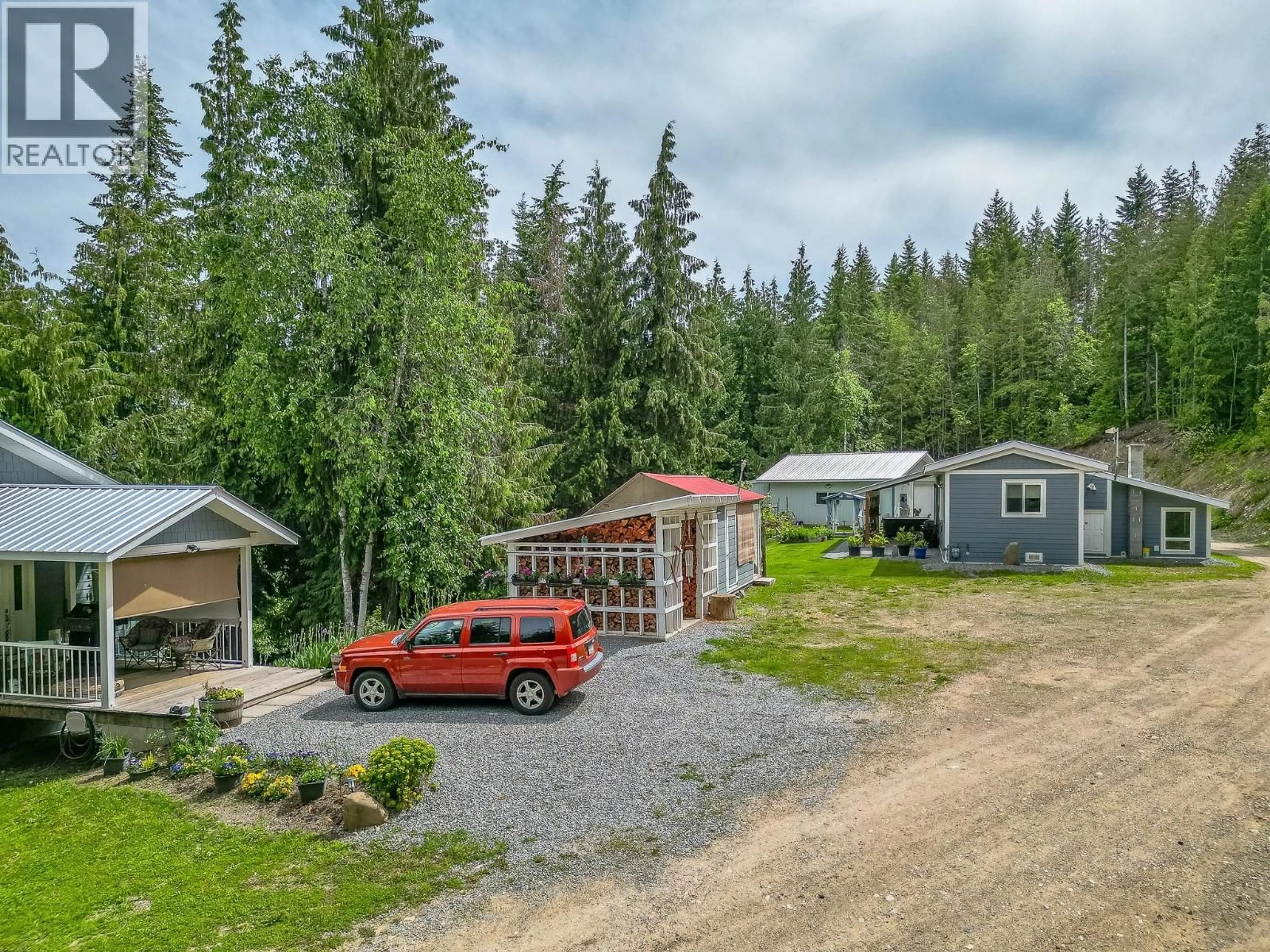 A pic from outside/outdoor area/front of a property/back of a property/a pic from drone, unknown for 645 CAPRI ROAD, Enderby British Columbia V0E1V3