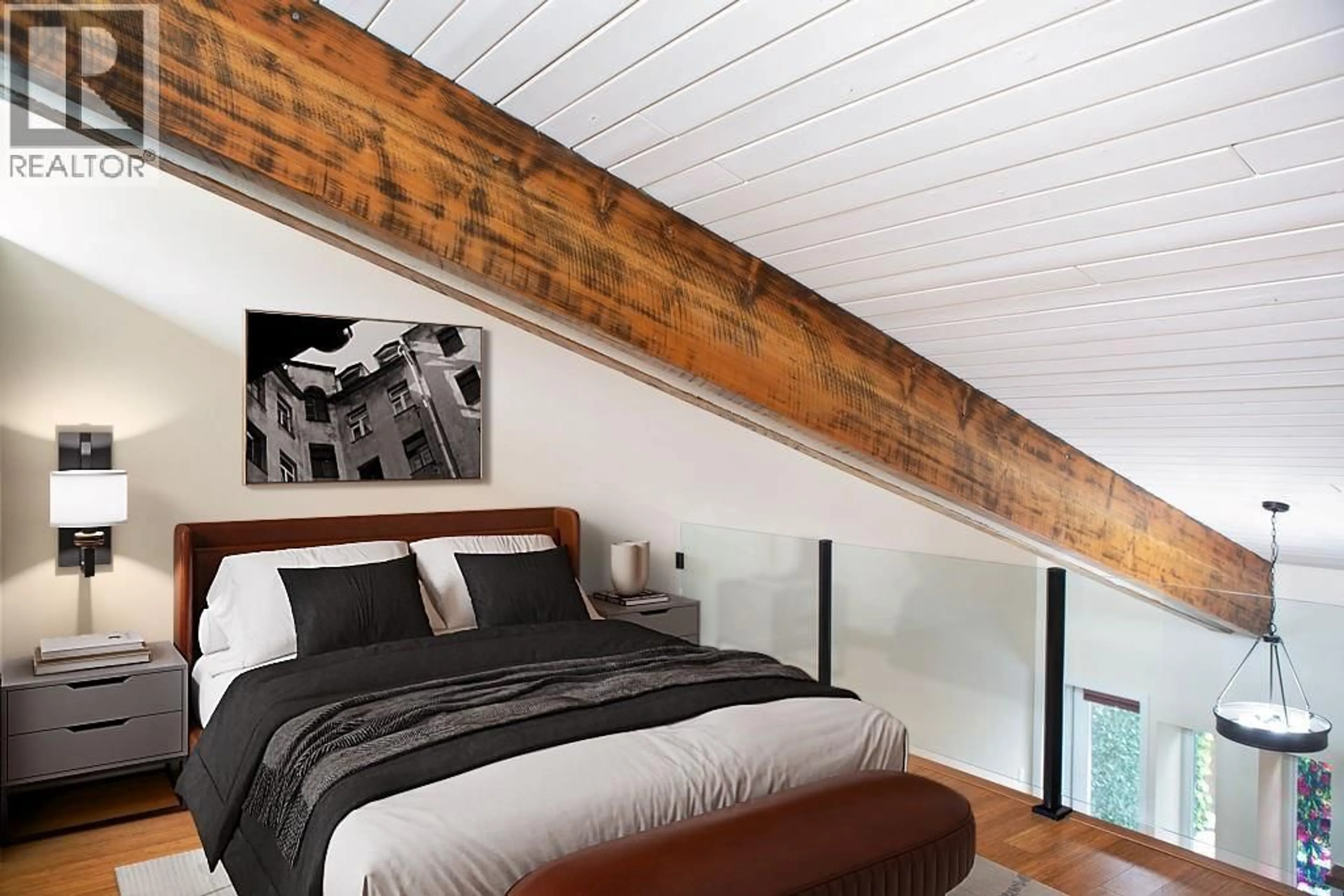 Bedroom with bed, wood/laminate floor for 4 - 702 FOURTH STREET, Nelson British Columbia V1L2S8