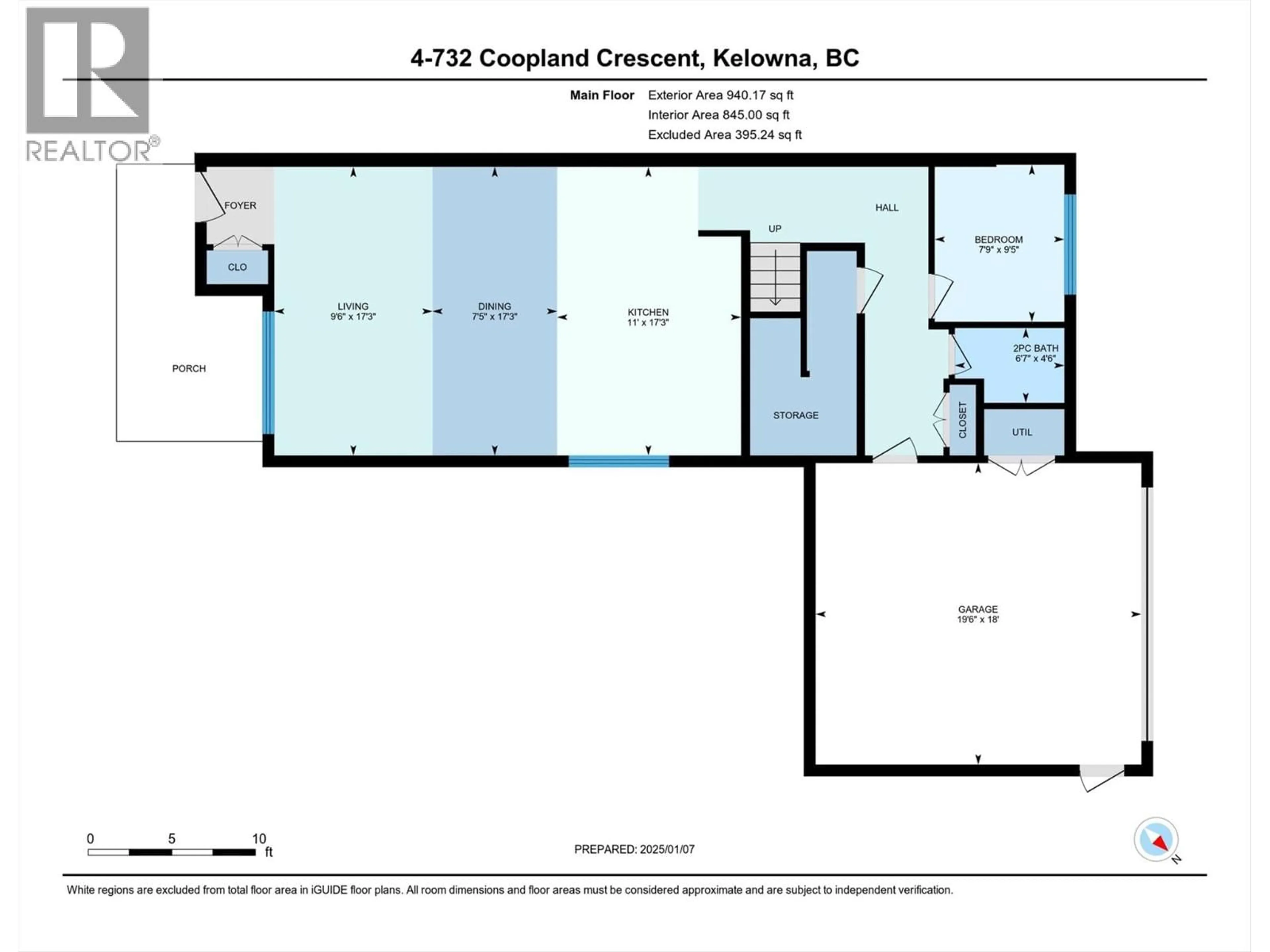 Floor plan for 4 - 732 COOPLAND CRESCENT, Kelowna British Columbia V1Y2V1