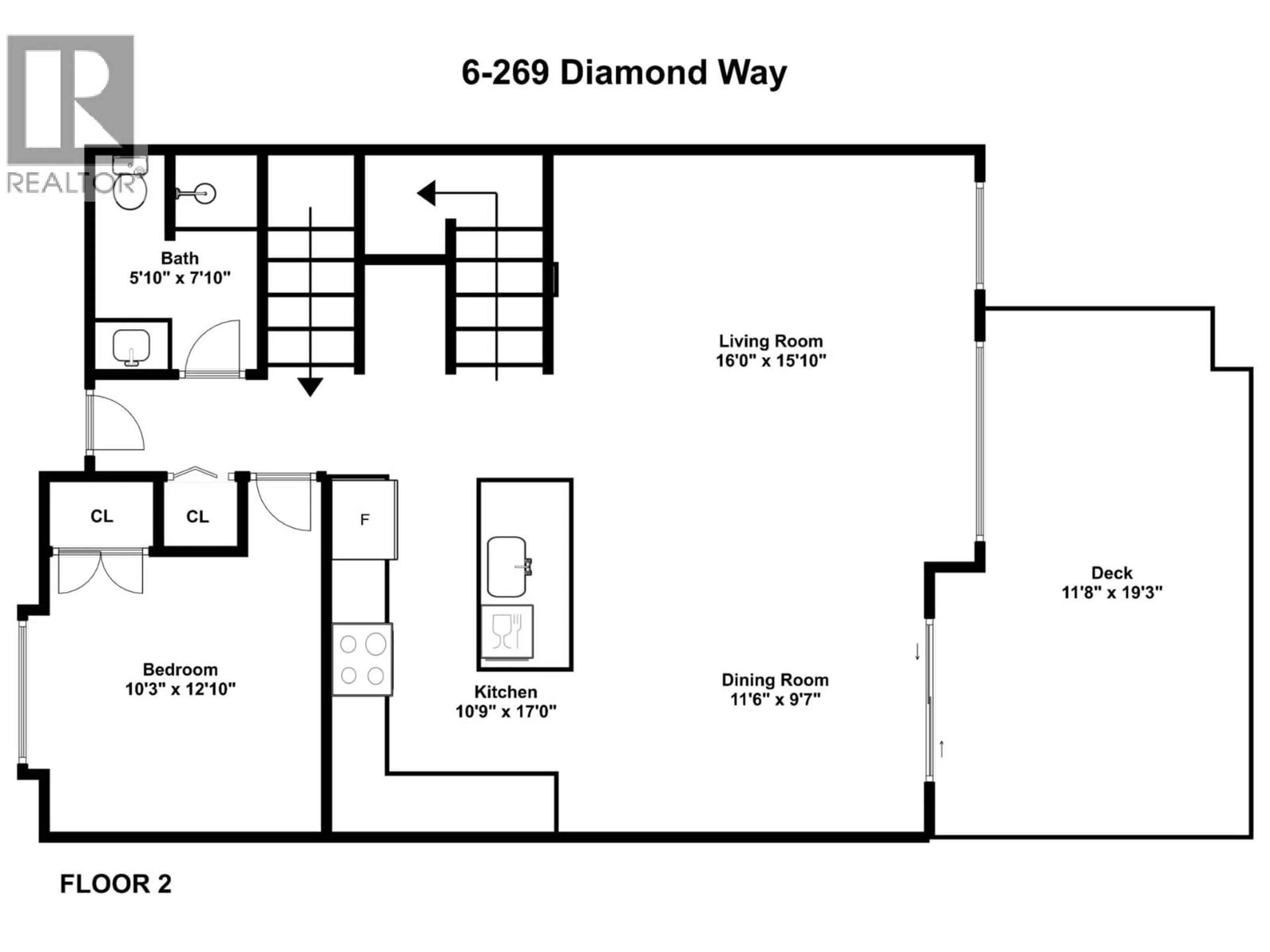 Floor plan for 6 - 269 DIAMOND WAY, Vernon British Columbia V1H0A3