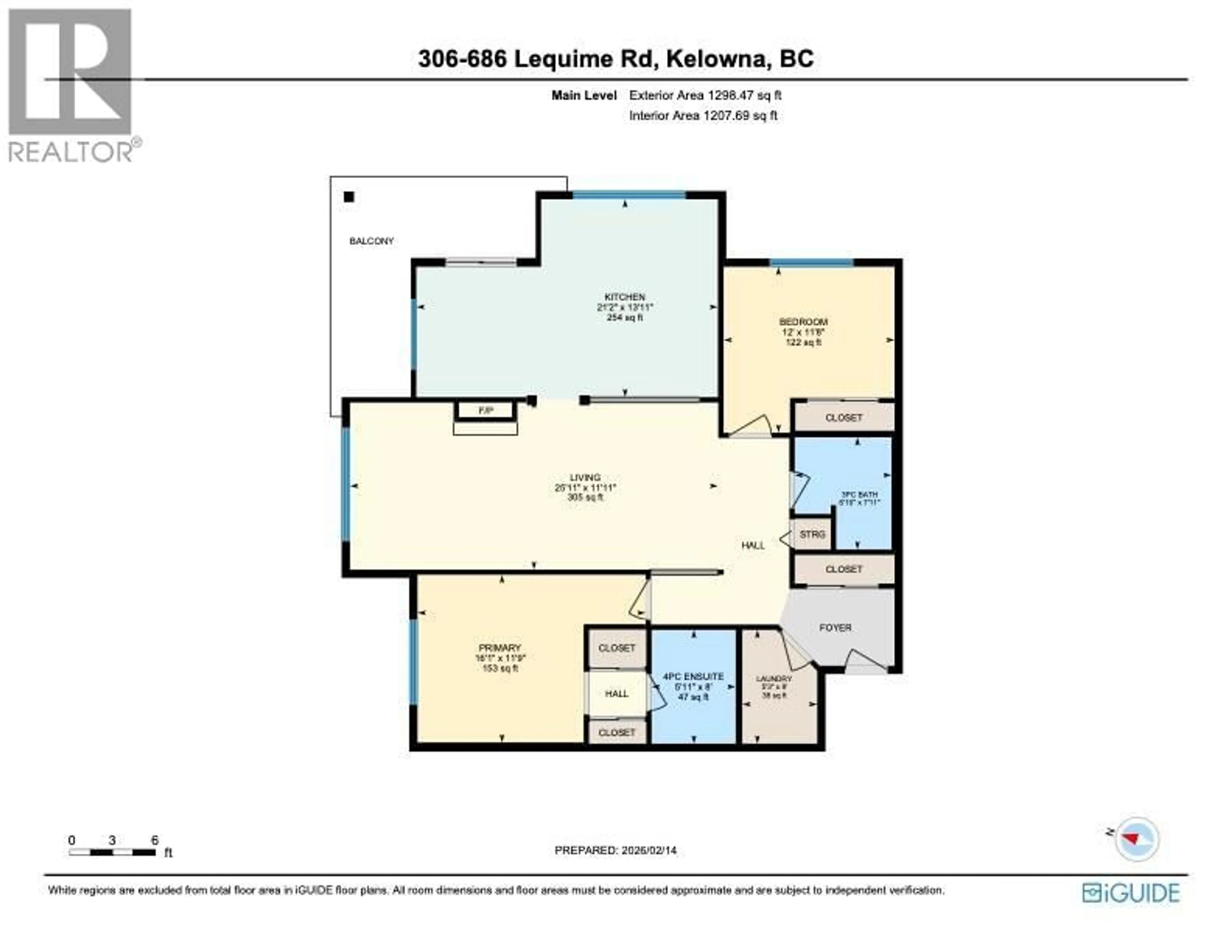 Floor plan for 306 - 686 LEQUIME ROAD, Kelowna British Columbia V1W1A4