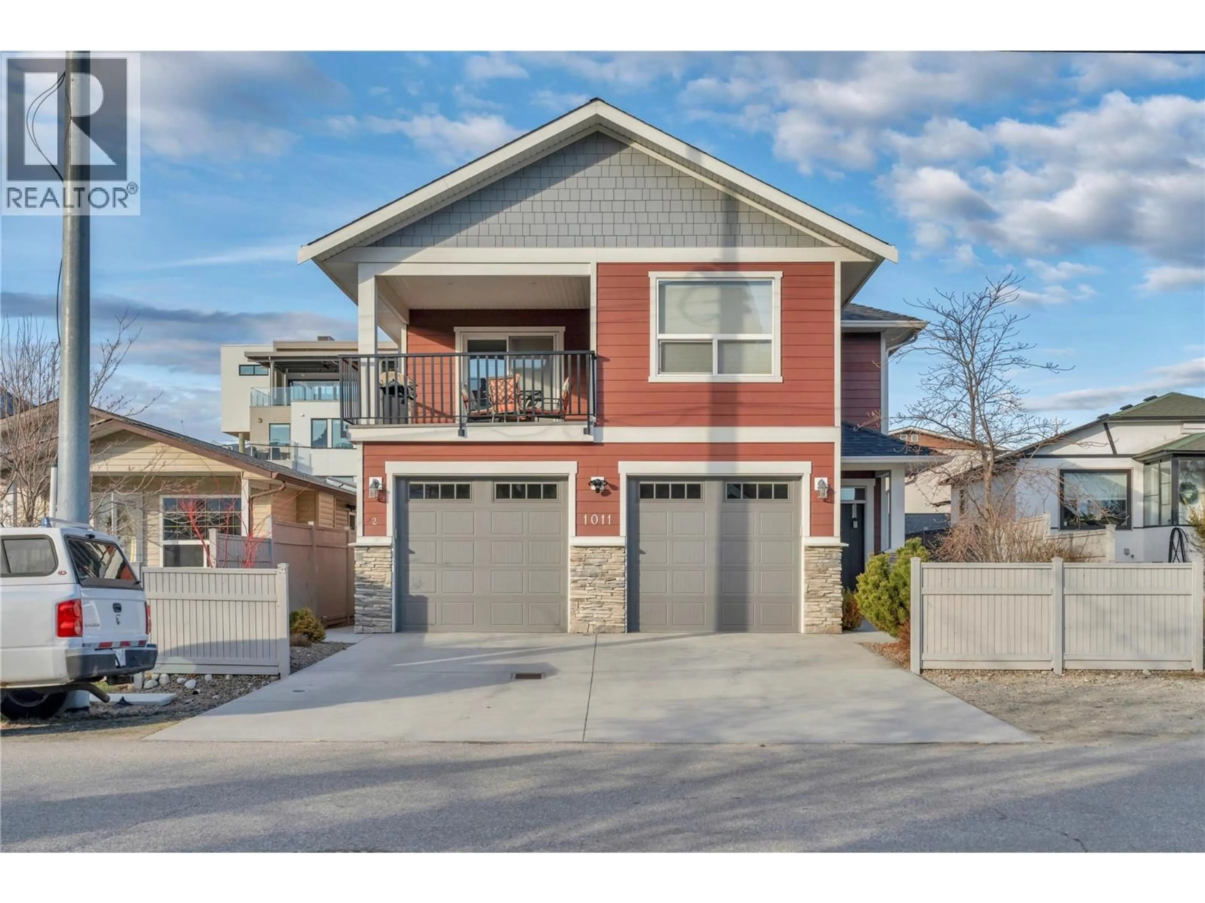 Home with brick exterior material, street for 1011 DYNES AVENUE, Penticton British Columbia V2A1E9