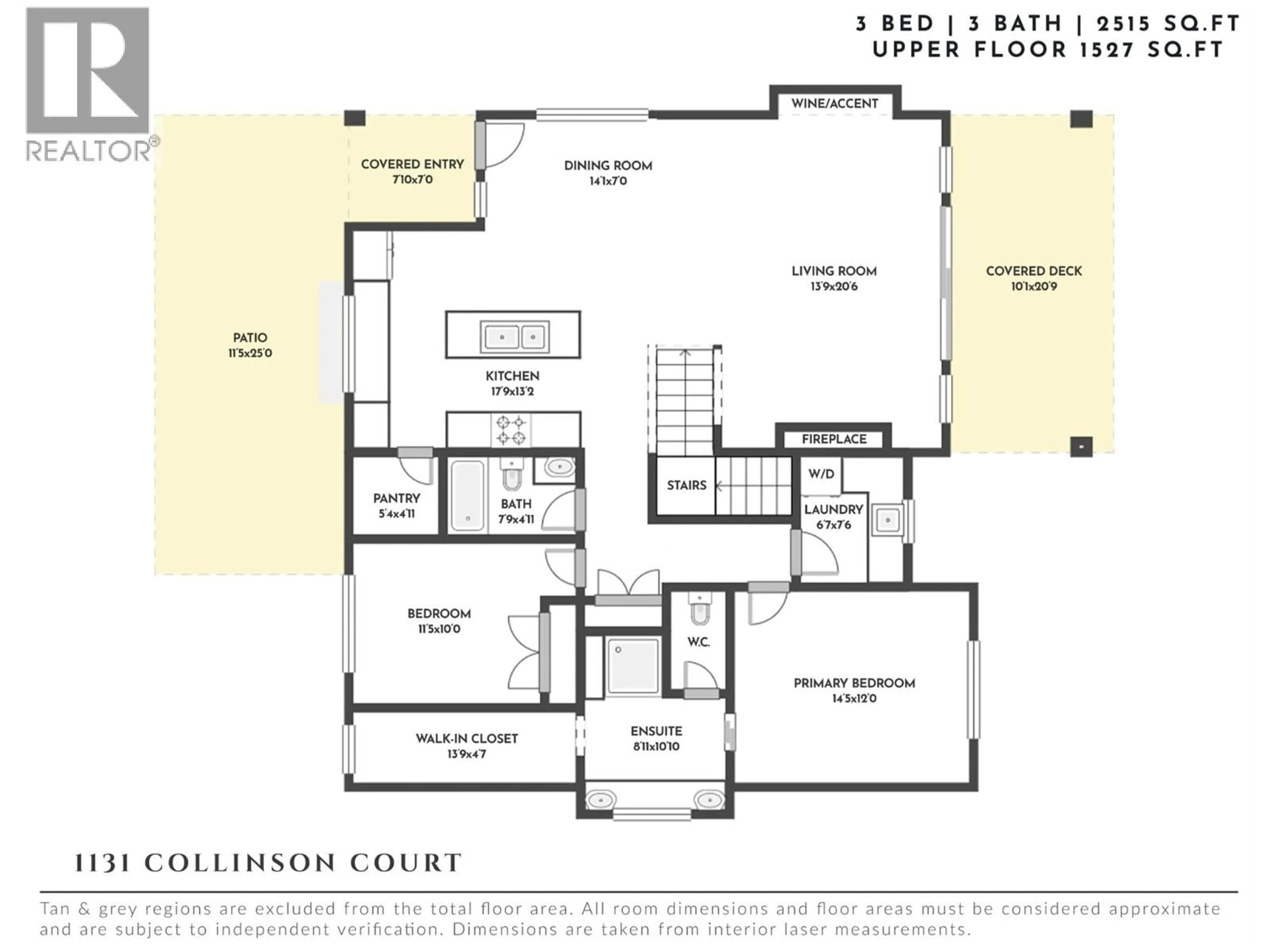 Floor plan for 1131 COLLINSON COURT, Kelowna British Columbia V1W0C3