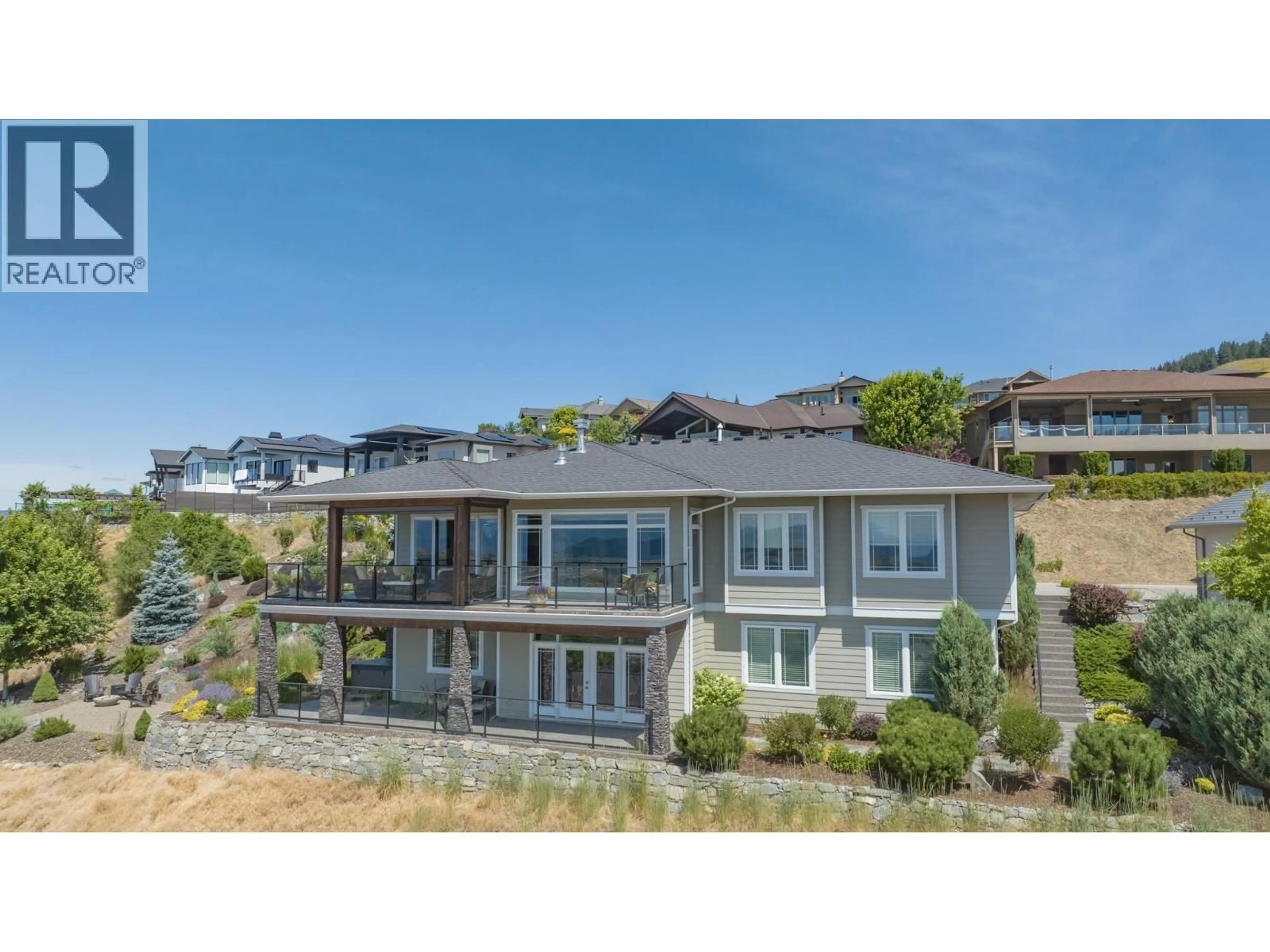 A pic from outside/outdoor area/front of a property/back of a property/a pic from drone, water/lake/river/ocean view for 733 HART LANE, Vernon British Columbia V1B4B2
