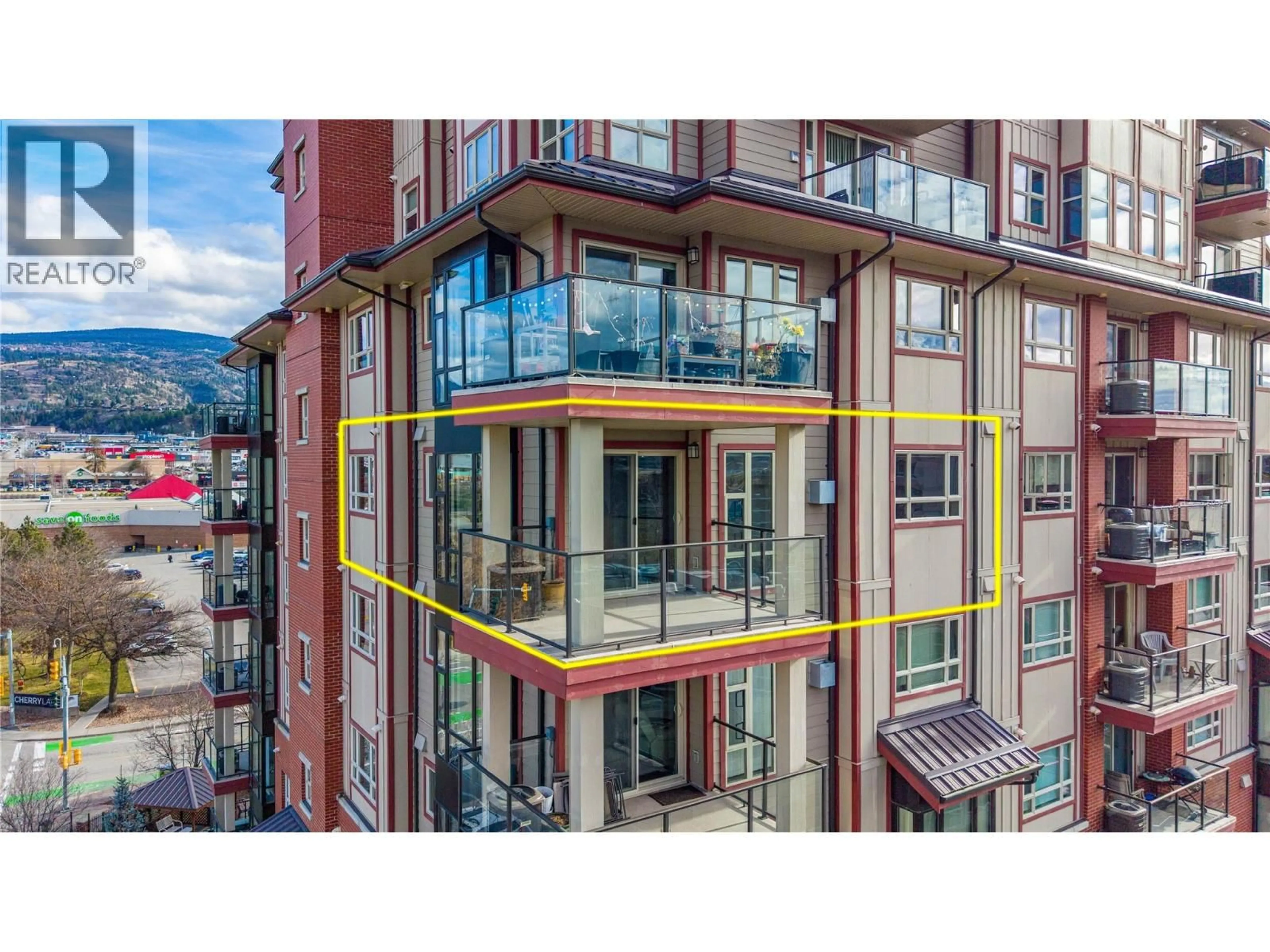 A pic from outside/outdoor area/front of a property/back of a property/a pic from drone, city buildings view from balcony for 705 - 2113 ATKINSON STREET, Penticton British Columbia V2A8R5