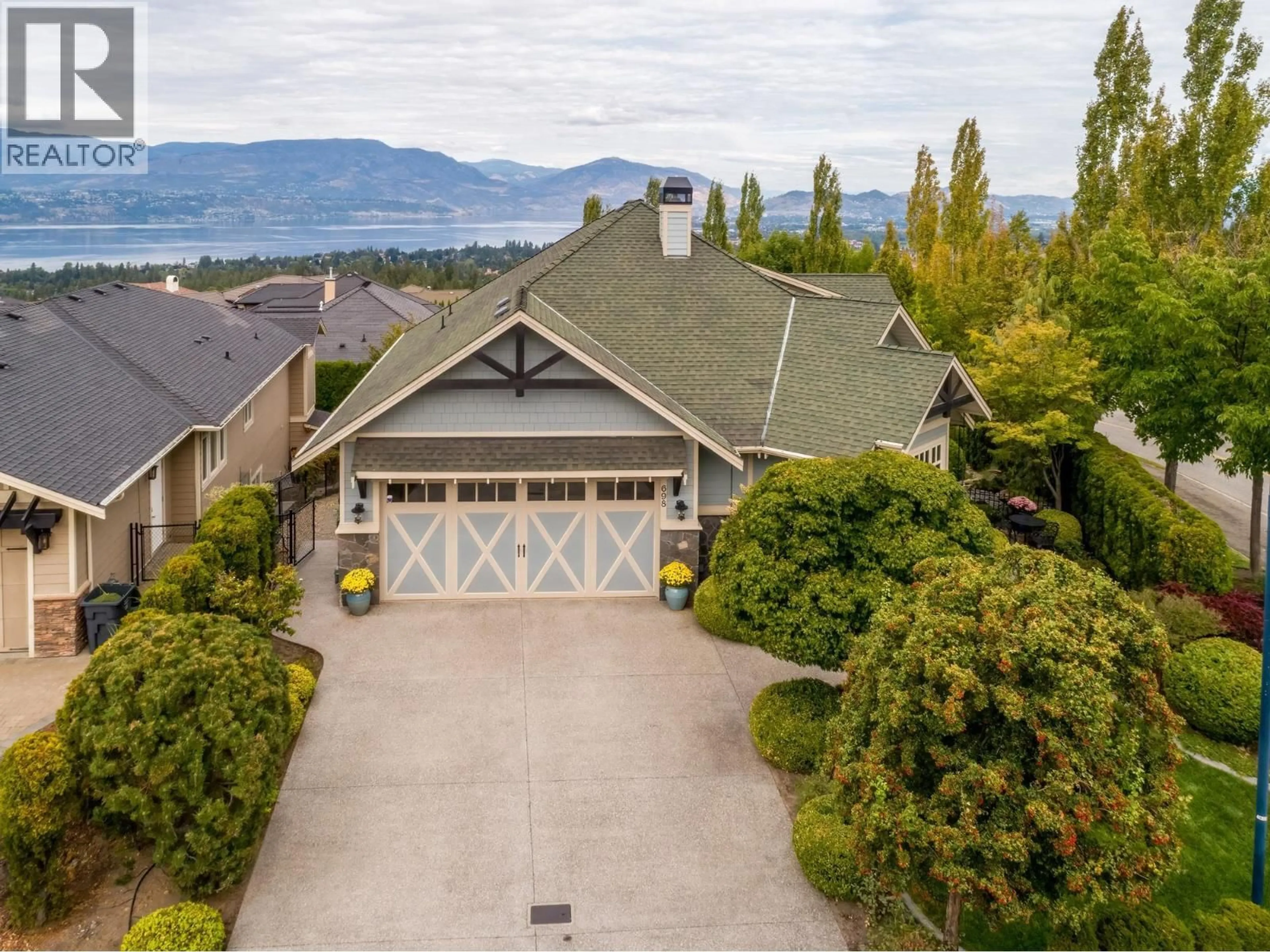 A pic from outside/outdoor area/front of a property/back of a property/a pic from drone, mountain view for 698 ARBOR VIEW DRIVE, Kelowna British Columbia V1W4Z5
