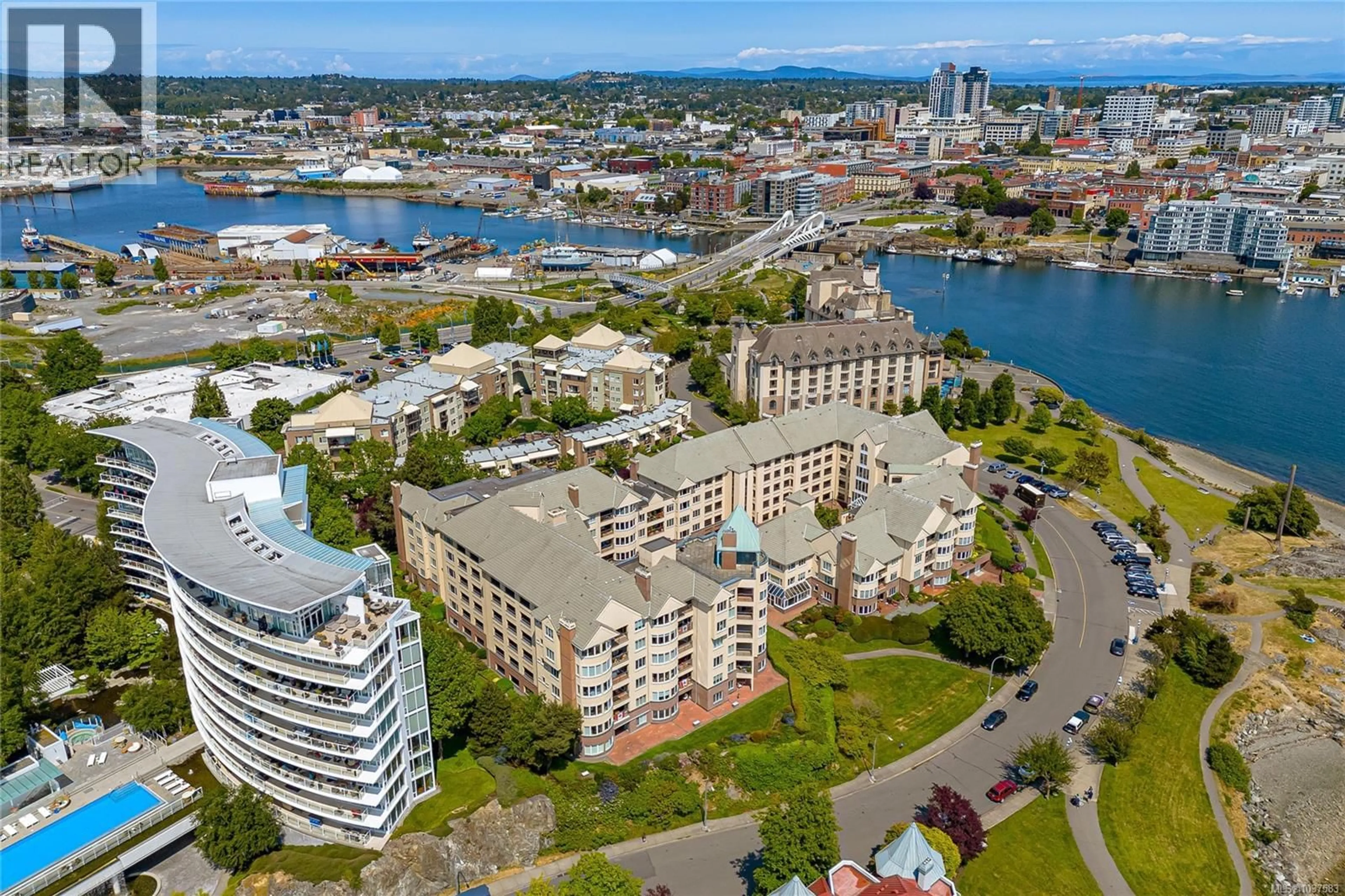 A pic from outside/outdoor area/front of a property/back of a property/a pic from drone, water/lake/river/ocean view for 109 - 50 SONGHEES ROAD, Victoria British Columbia V9A7J4
