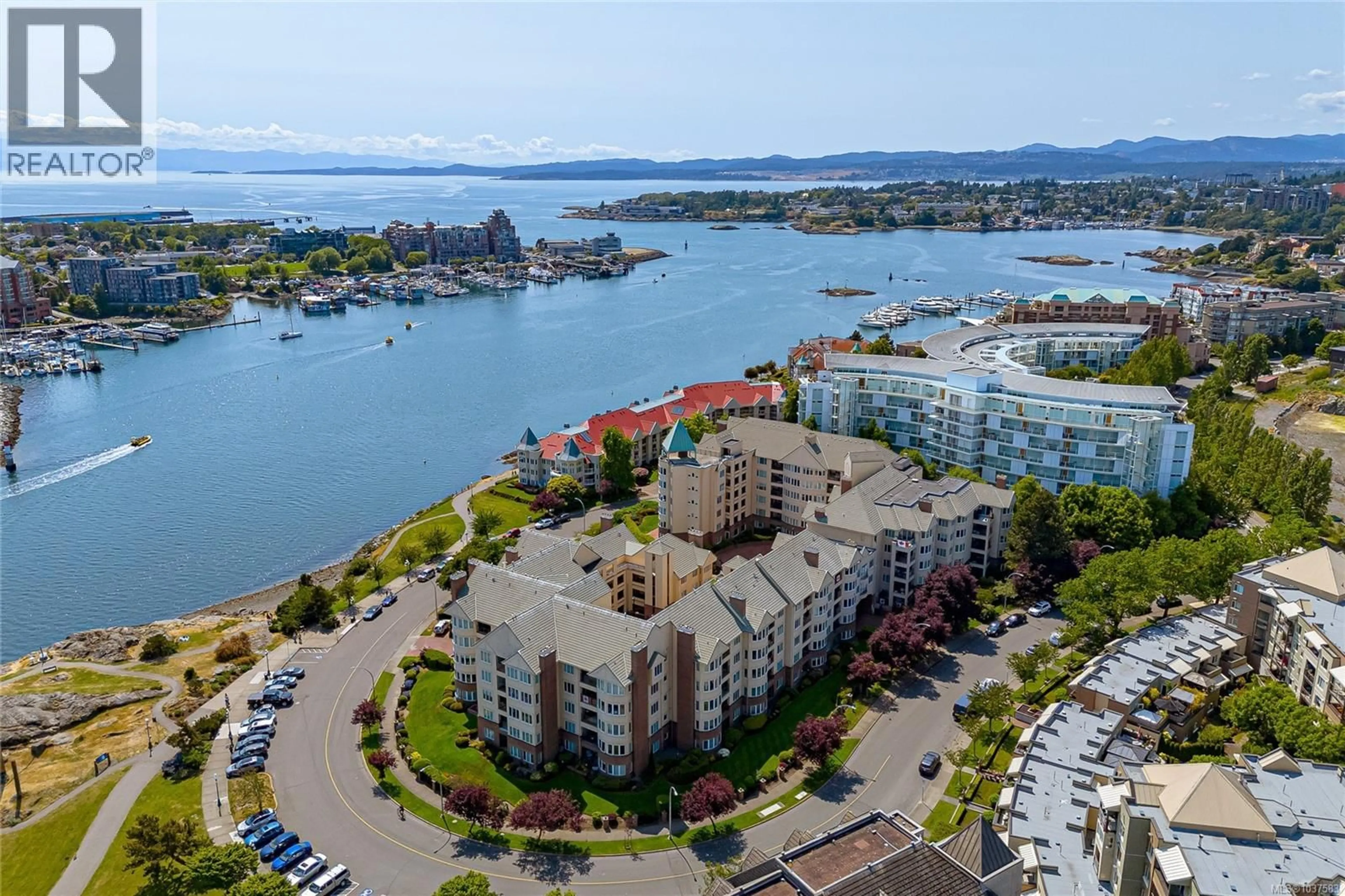 A pic from outside/outdoor area/front of a property/back of a property/a pic from drone, water/lake/river/ocean view for 109 - 50 SONGHEES ROAD, Victoria British Columbia V9A7J4