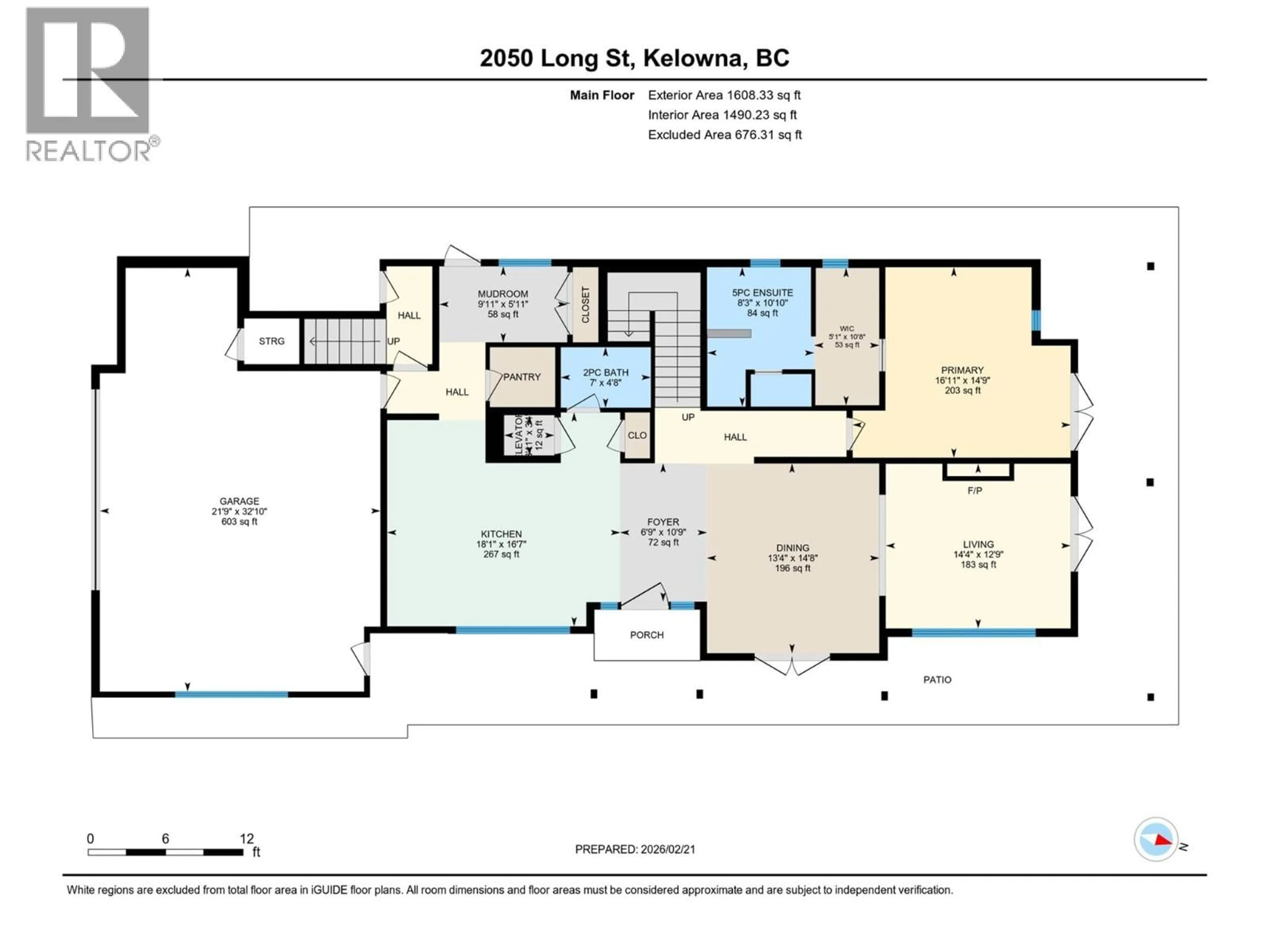 Floor plan for 2050 LONG STREET, Kelowna British Columbia V1Y1L4