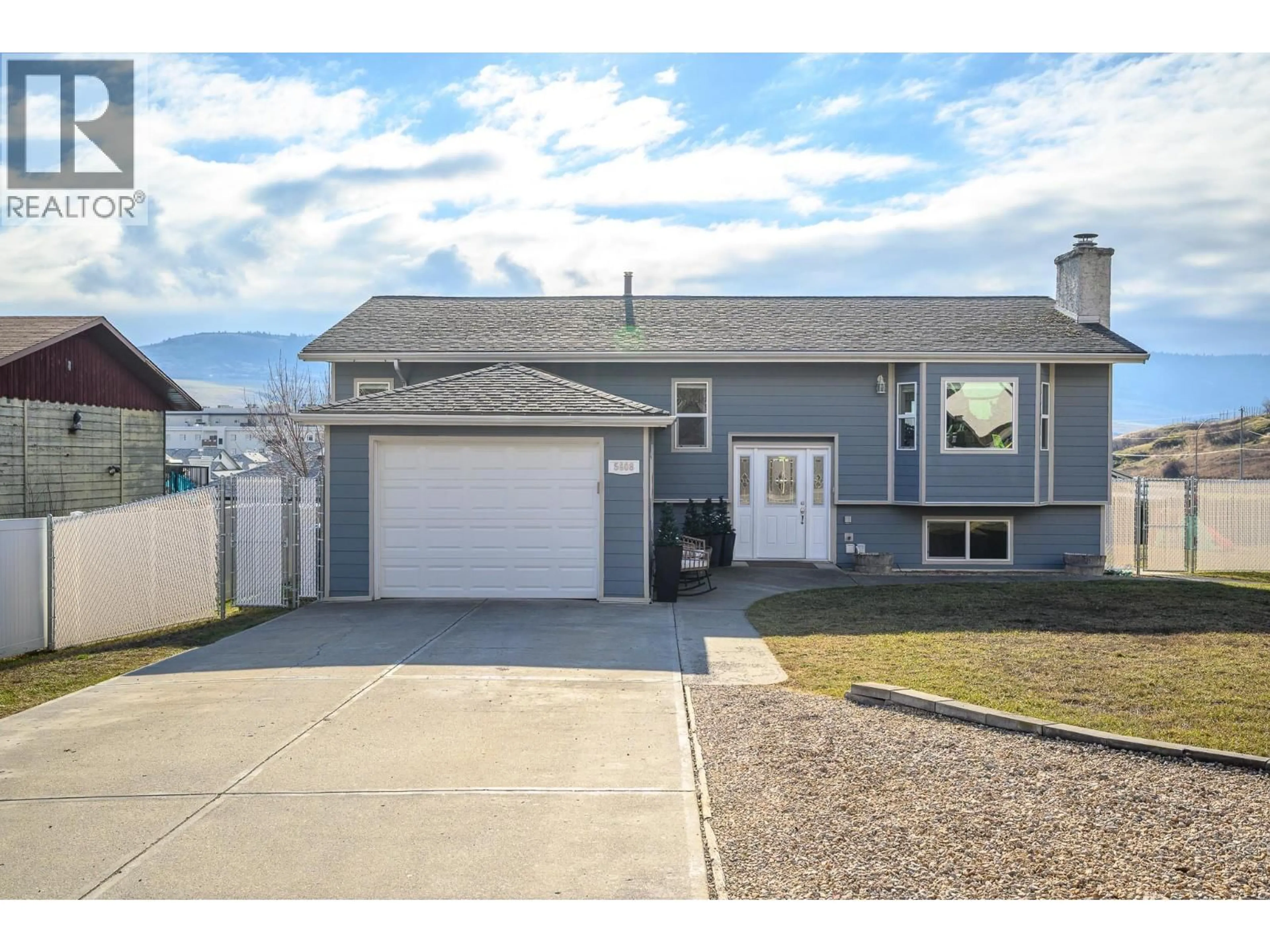 Home with vinyl exterior material, street for 5608 ALLENBY CRESCENT, Vernon British Columbia V1T8P8