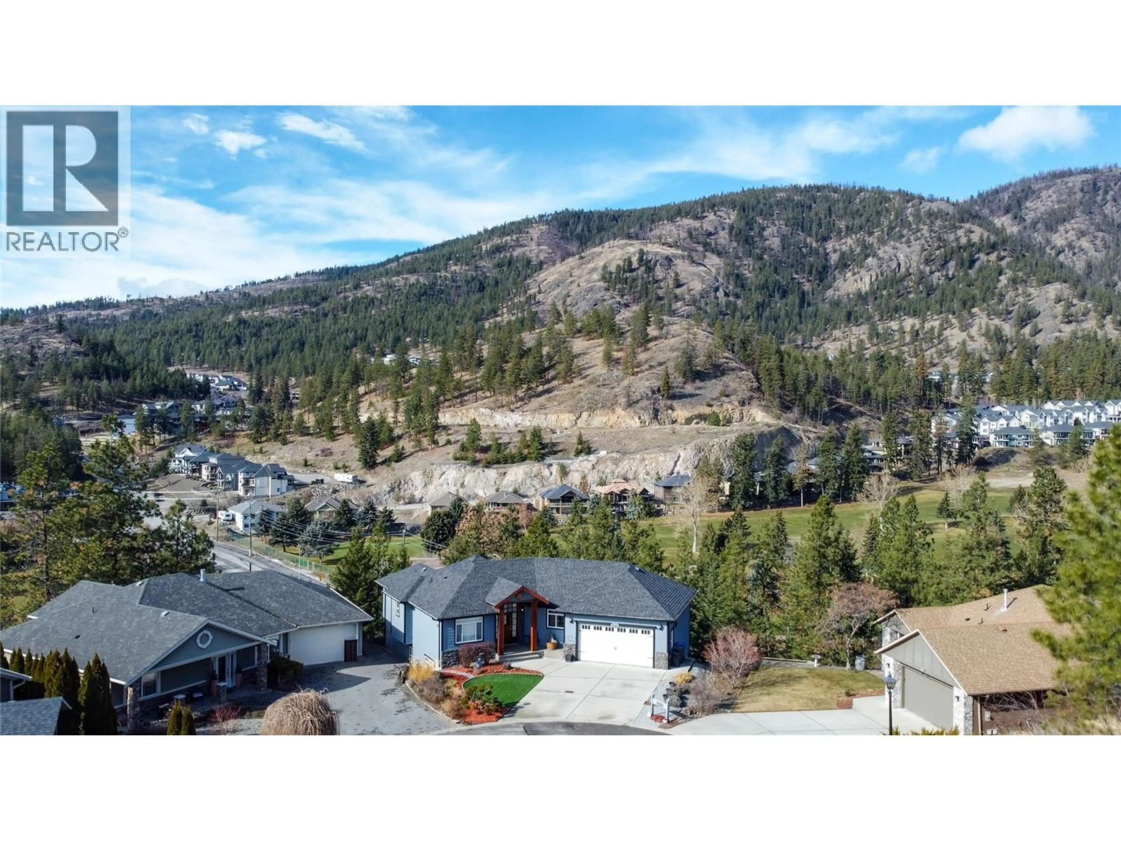 A pic from outside/outdoor area/front of a property/back of a property/a pic from drone, mountain view for 2233 HELGASON DRIVE, Westbank British Columbia V4T2W9